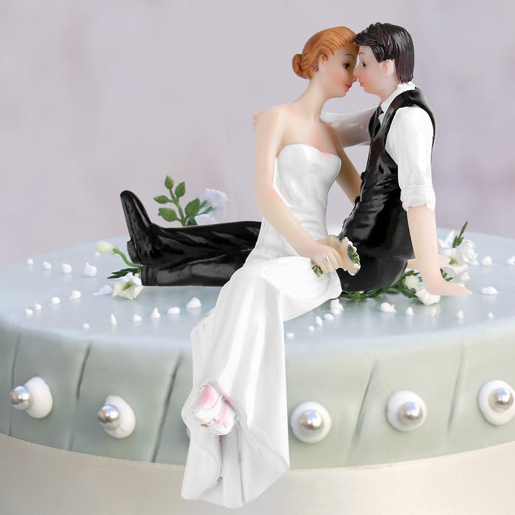 Bride and Groom Cake Topper, Wedding Cake Doll, Resin Doll Wedding Cake Topper for Engagement Parties, Bridal Showers Anniversaries image number 1