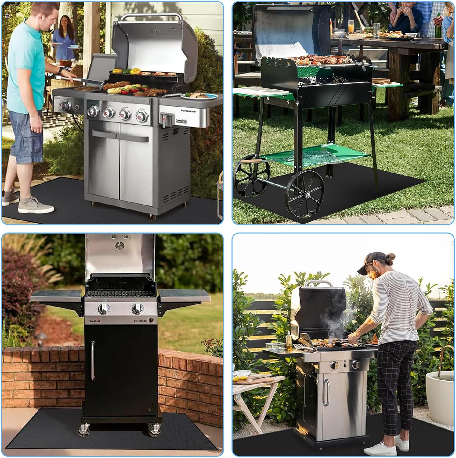 Non-Stick Grilling Mat for Outdoor Grill, Waterproof BBQ Grill Mat, Large Barbecue Insulation Mat, Easy to Clean BBQ Baking Pad, Flame-Retardant Mat for Gas Grill Charcoal Electric Grill (39X72 INCH) image number 4