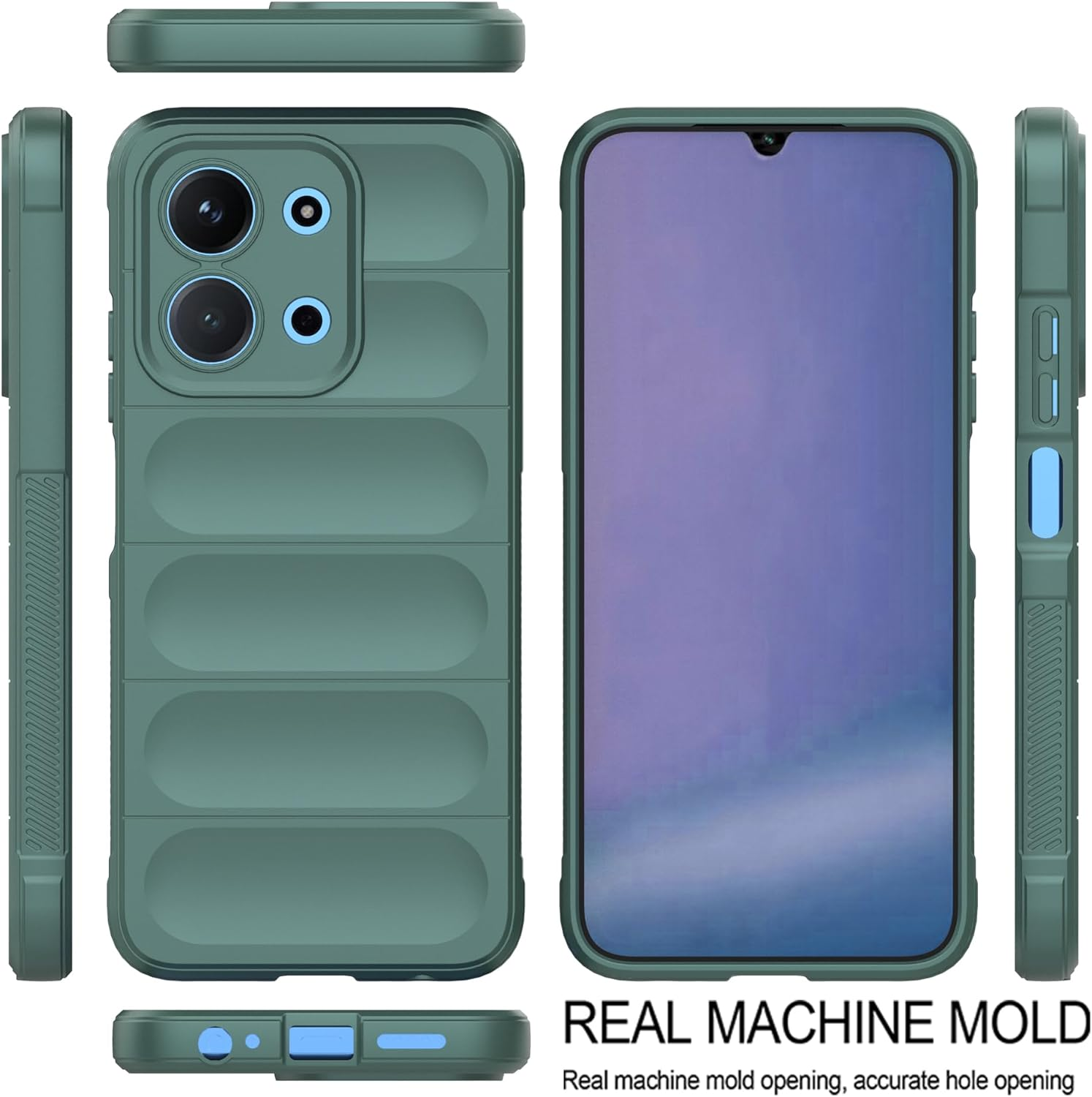 ESHUYI Liquid Silicone Case for Xiaomi Redmi 15C (4G/5G) 173 Mm with Antibacterial Protection and Scratch-Resistant Soft Microfibre Lining, All-Round Protection Shockproof Mobile Phone Case, Green image number 3