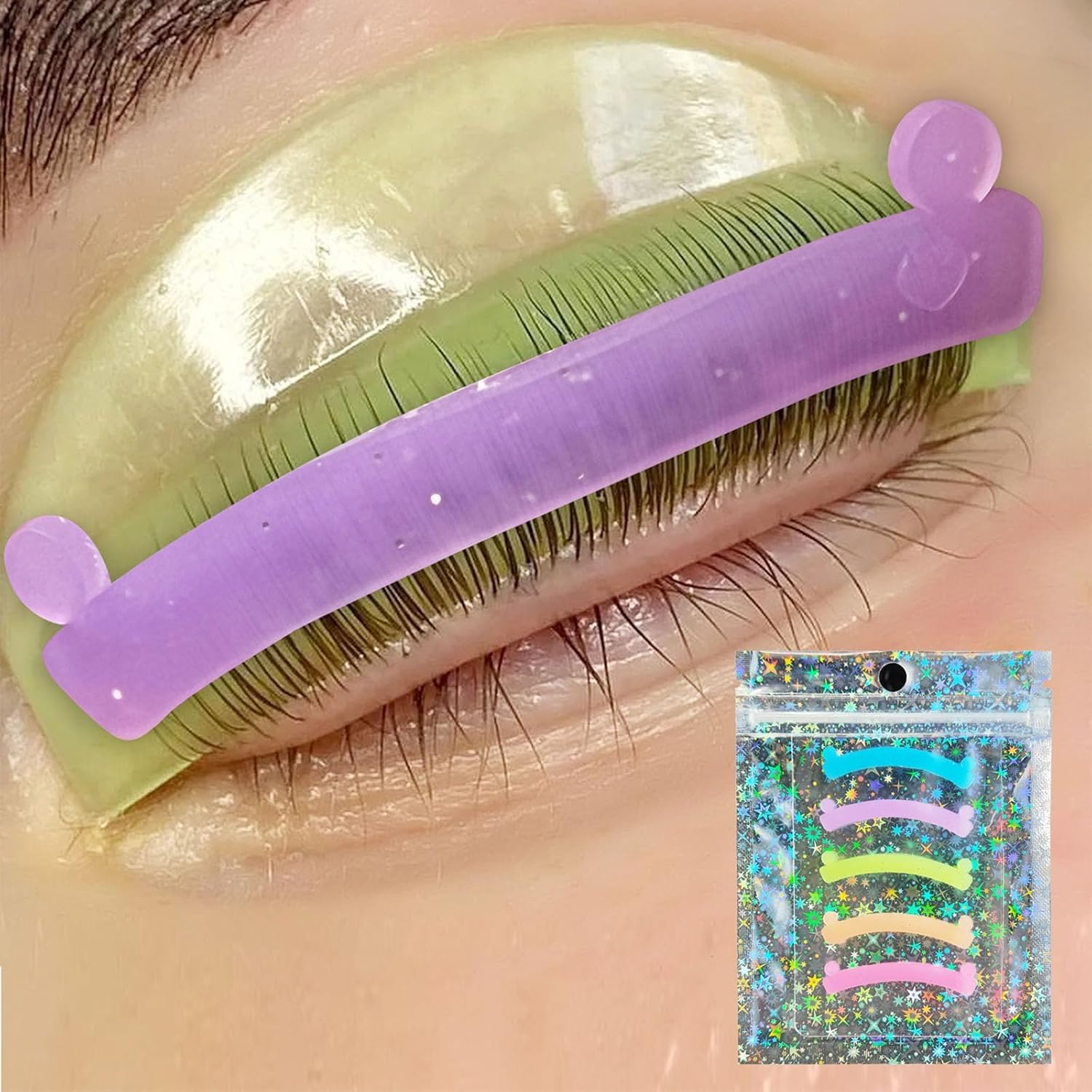 Libeauty Lash Lift Ribbon, 5 Pcs Silicone Eyelash Rods Ribbon Soft Colorful Lash Lift Tool Flexible Perm Roller Multi-Functional for Eyelash Lifting image number 1