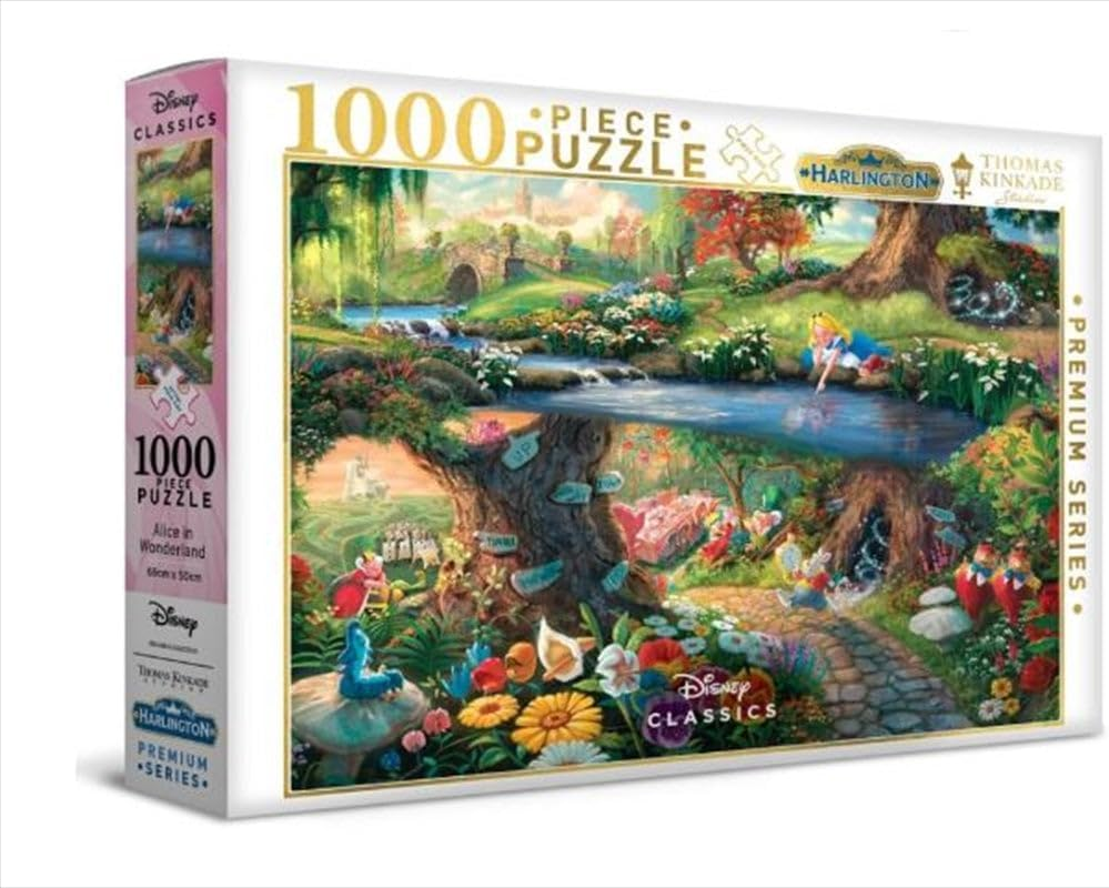 MJM Australia Harlington Thomas Kinkade Disney Alice in Wonderland Jigsaw Puzzles 1000-Piece Set
