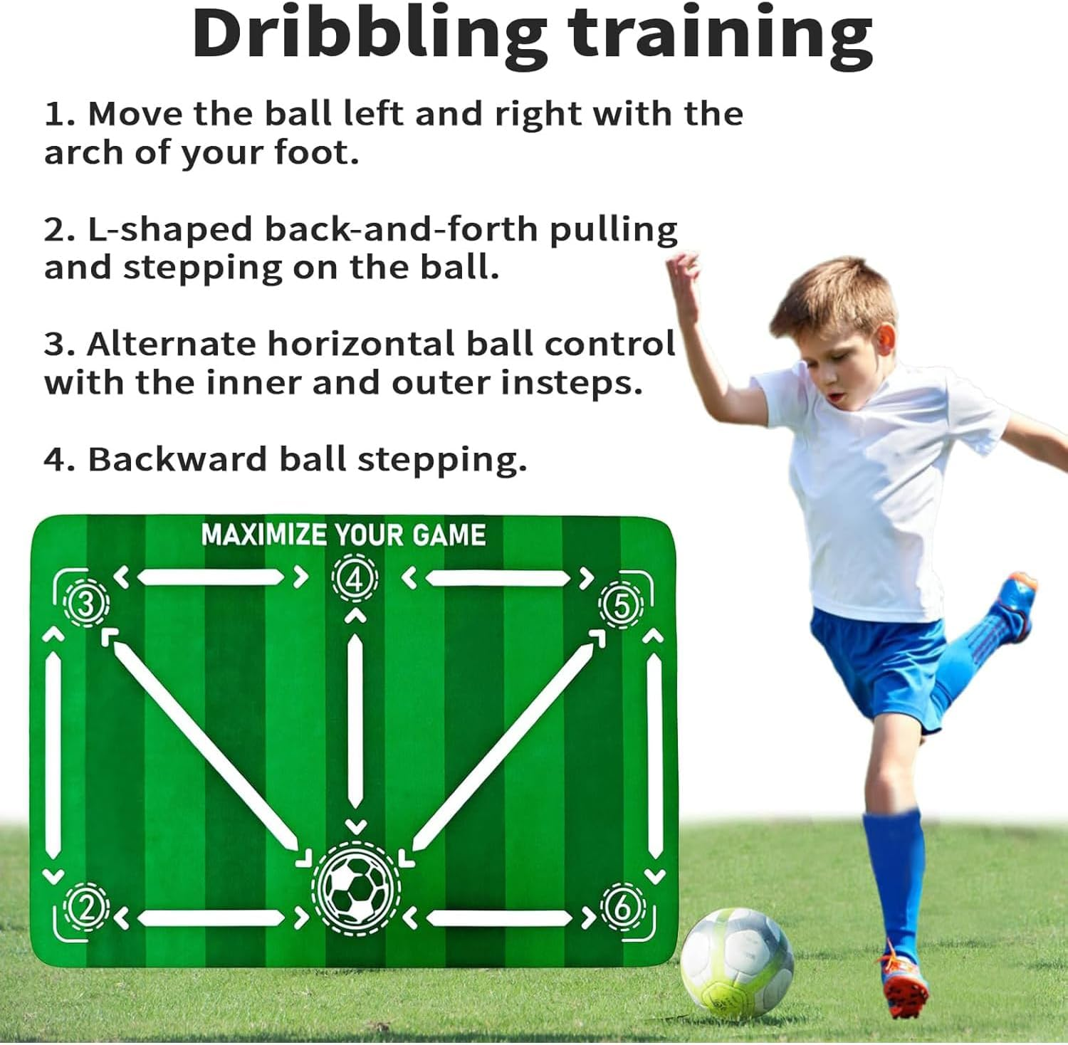 Soccer Training Equipment Set, Football Kick Trainer with Belt and Agility Training Mat, Solo Skill Practice Aid for Kids & Adults, Soccer Training Belt for Footwork, Passing & Shooting image number 4