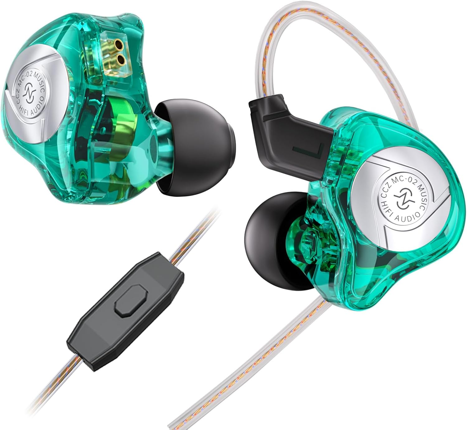 Keephifi CCZ MC02 Aura Wired In-Ear Monitors with Mic,Ultra-High Frequency Resolution for Detailed Sound, Lightweight UV Curing PC Cavity for Portability, 3.5Mm Headphones for Gaming & Music