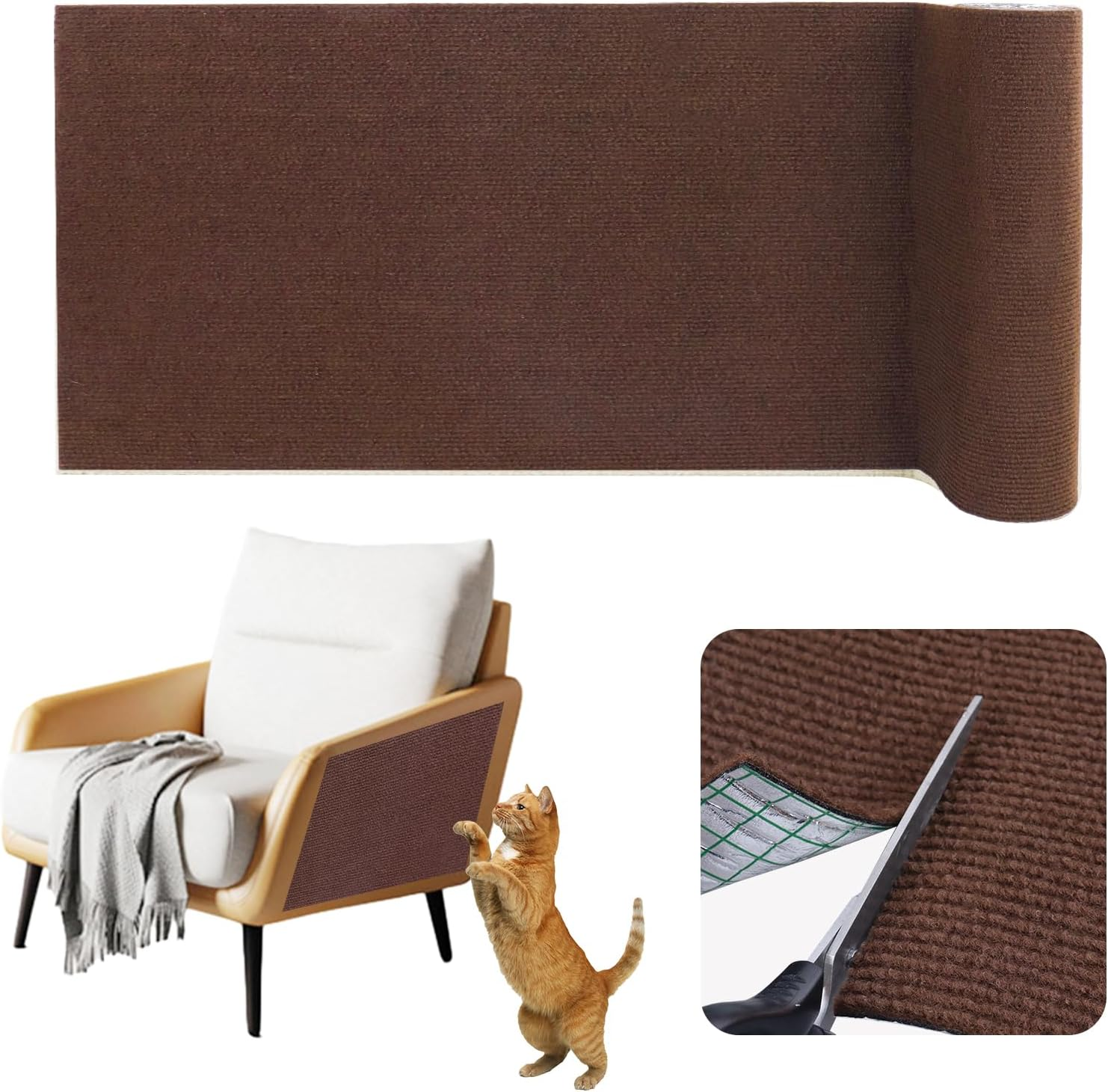 Scratching Mat, Self-Adhesive Scratching Mat, Cat Sofa, Scratching Boards, Cat Wall Scratching Board, Cat Wall Scratch Protection Wall (Fruit Green, 40 Cm X 2 M)