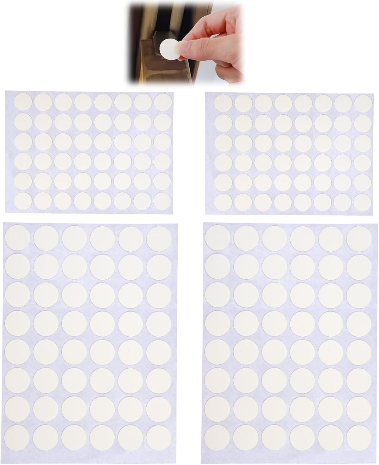 Screw Hole Stickers Self Adhesive 204 Pcs, 15Mm (96 Pcs) & 21Mm (108 Pcs) Screw Covers Caps White, Dustproof, Easy Peel & Stick Hole Concealers for Shelves & Cabinets image number 5