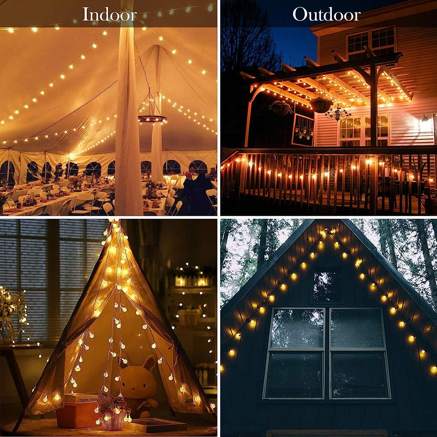 LED String Lights USB Plug - Multicolor Changing 10M/32.8FT 80 LED Globe Balls Indoor String Light Outdoor Fairy Lights Strings Decorative for Girls Bedroom Christmas Tree- (Warm-White) image number 5