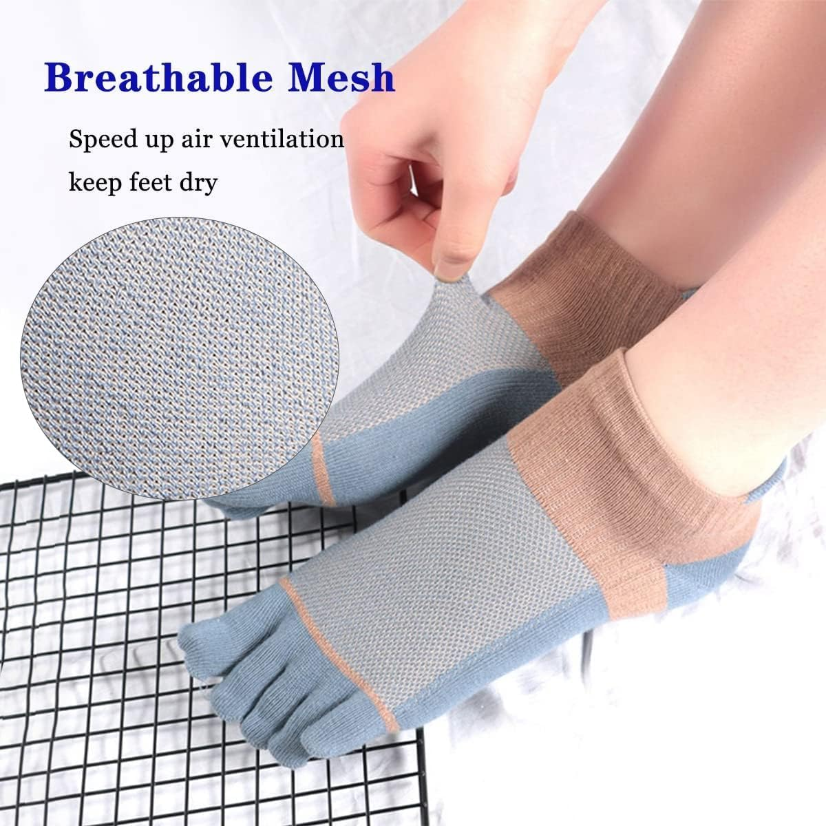 Women'S Toe Socks Cotton Lightweight No Show Five Fingers Running Socks 4 Pack image number 1