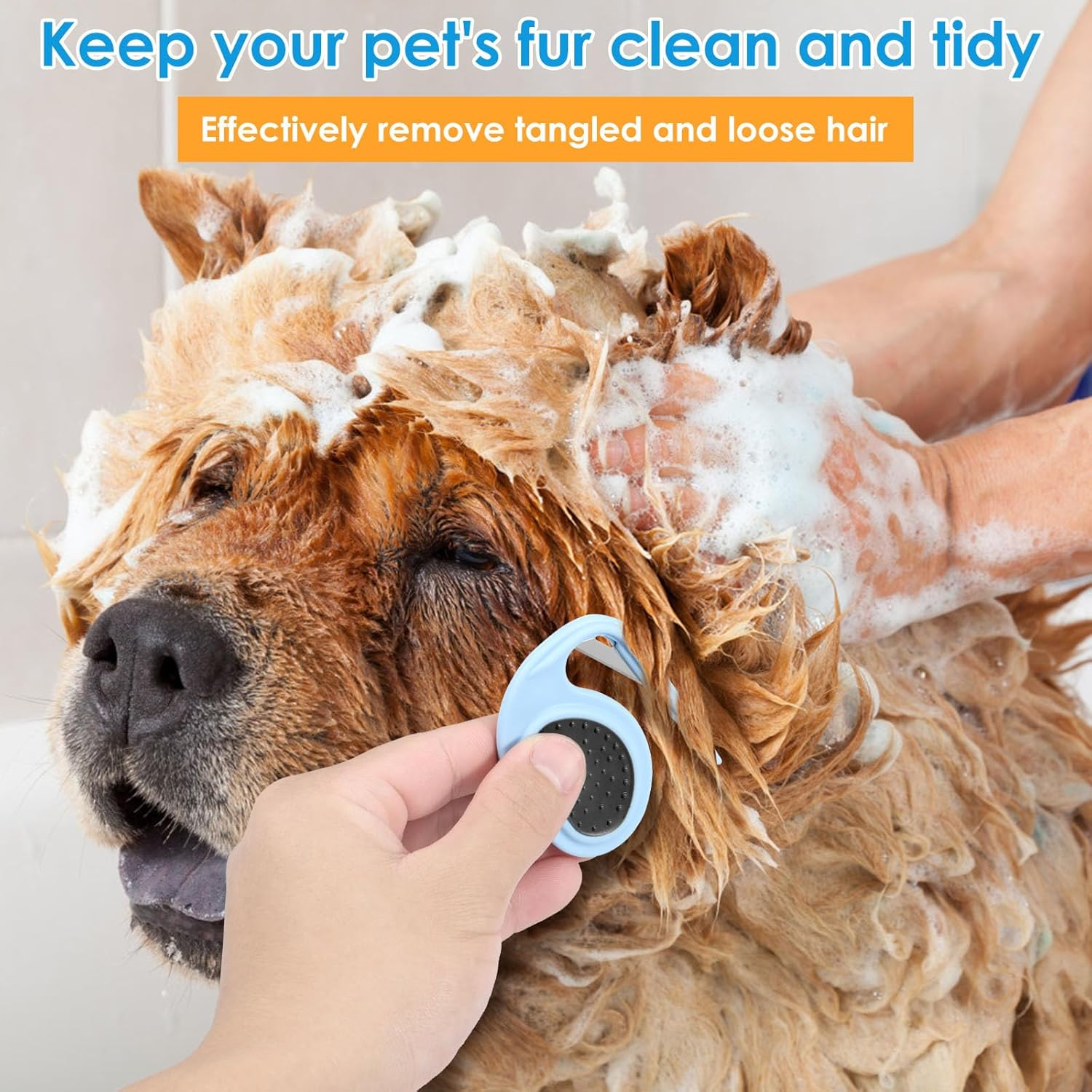 4Pcs Pet Knotting Comb,Dogs Cats Grooming Combs,Stainless Steel Cats Knotting Comb,Pet Grooming Cutter,Reusable Pet Dog Shedding Brush for Dog Cats Removing Tangled and Loose Hair image number 4