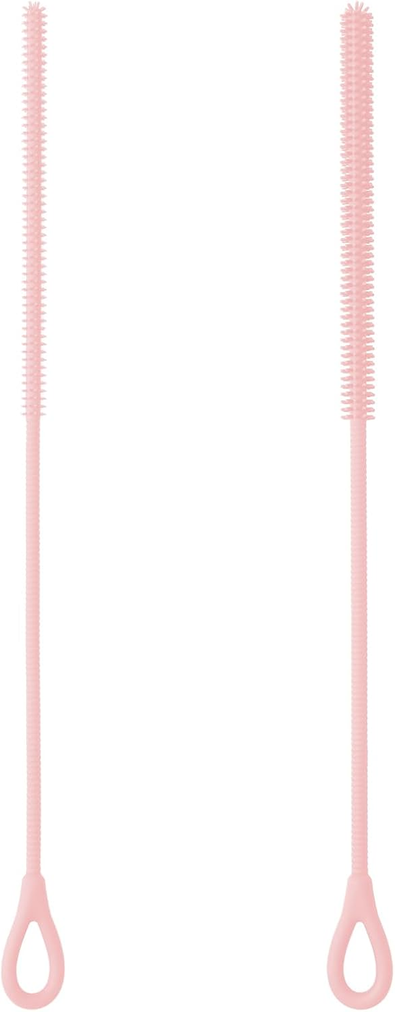 2 Pcs Silicone Straw Cleaner Brush Reusable Straw Cleaner Pipe Cleaning Brush with Aniti Slip Long Handle for Glass Pipe 6Mm and 9Mm(Black,2)