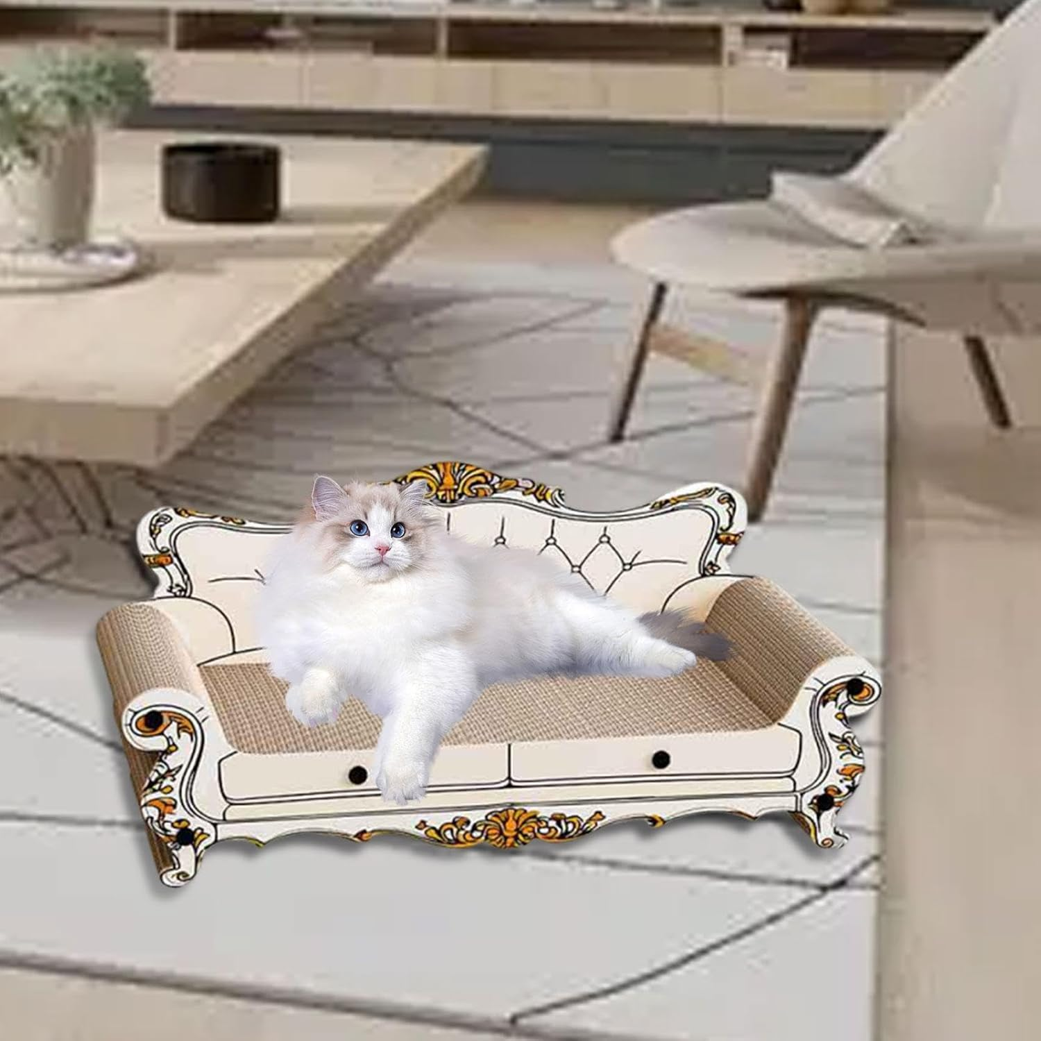 Yajuyi Cat Scratching Sofa Bed, Interactive Pet Toy, Chaise Lounge Sofa for Cats, Style A - Style B image number 6