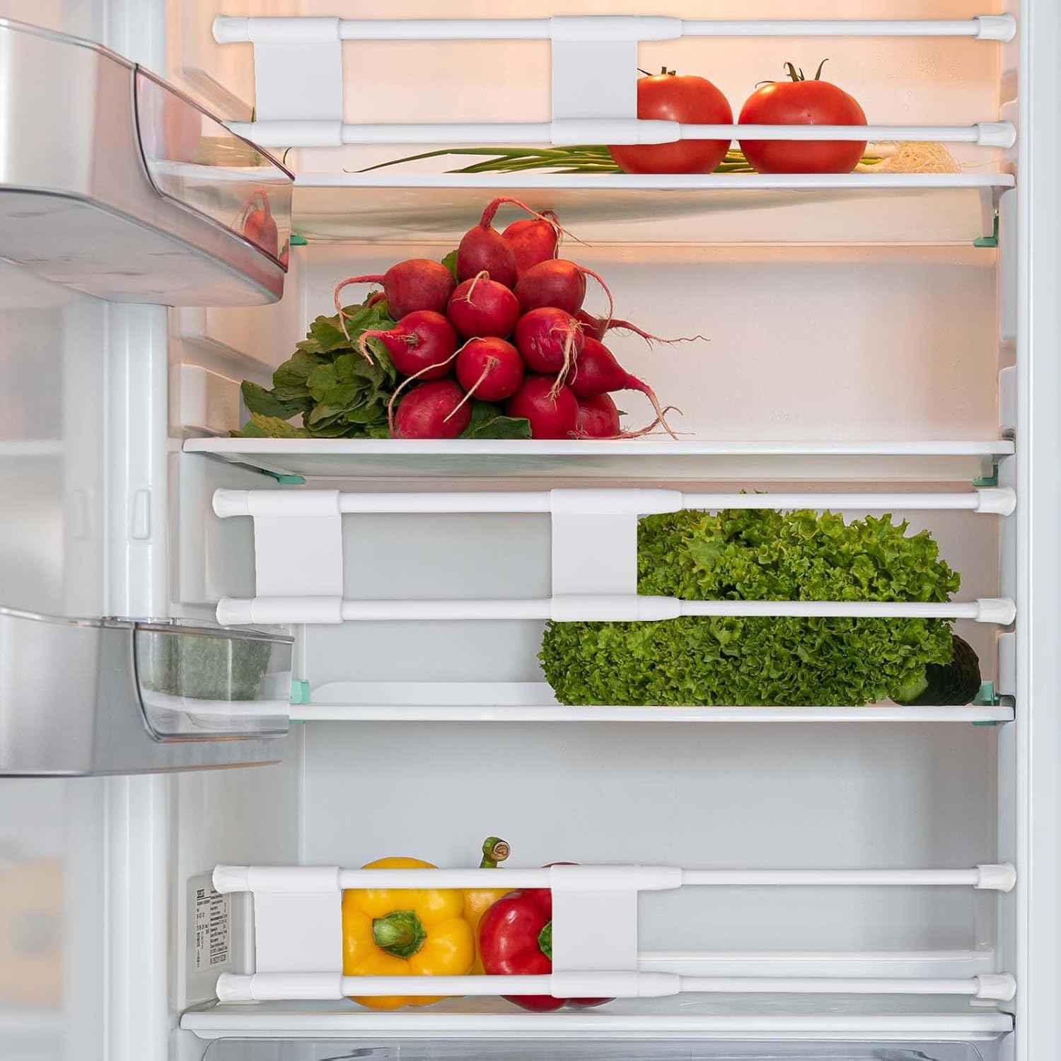 4Pcs Rv Refrigerator Bars, 9.8-15.7Inch White Adjustable Rv Fridge Tension Bars Metal Rv Fridge Bars for Holding Food Drinks Rv Refrigerator Accessories image number 4