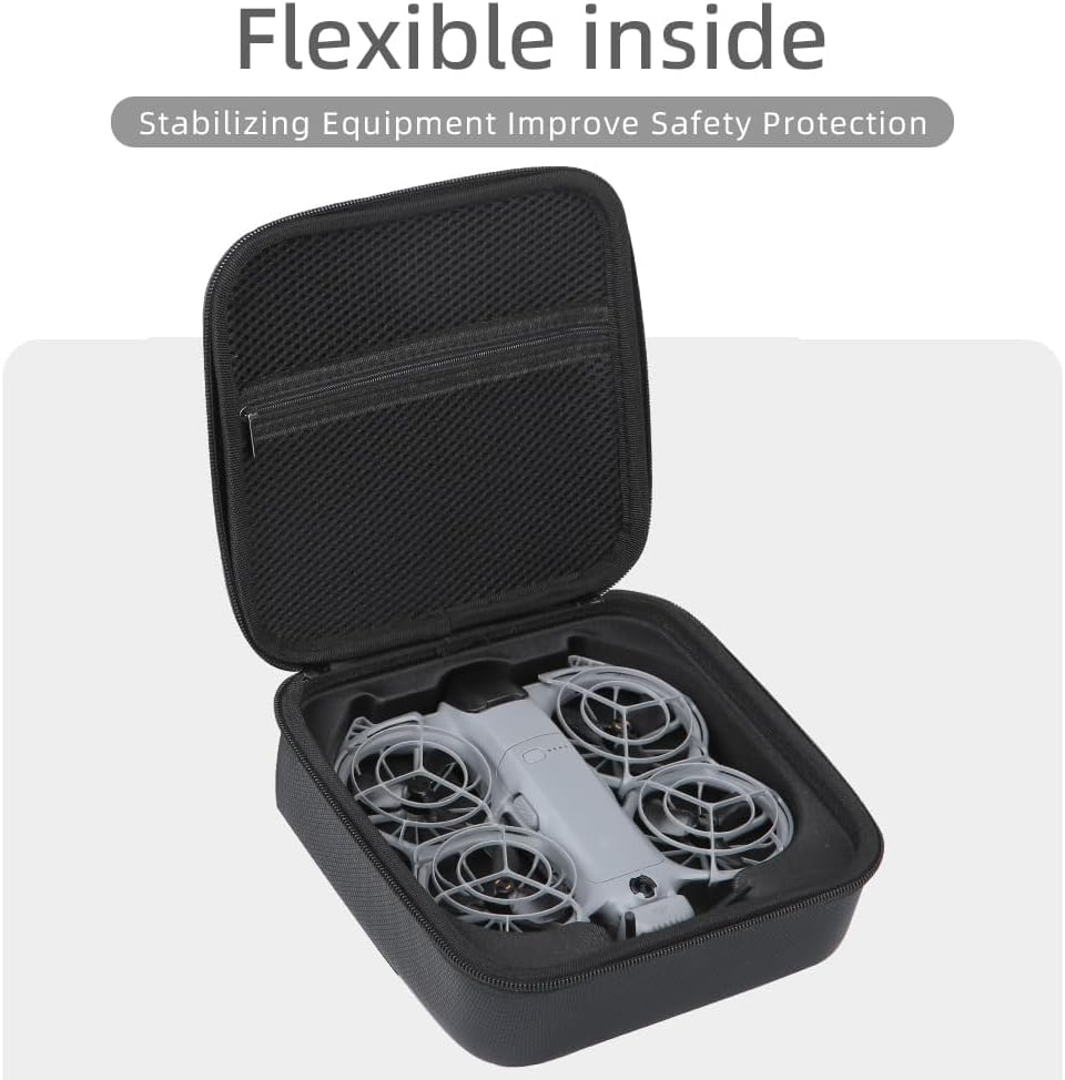 TEHAOUU Portable Case Compatible with DJI NEO 2, Storage Bag with EPE Liner, Drone Accessory Organizer (Black) - Black image number 5