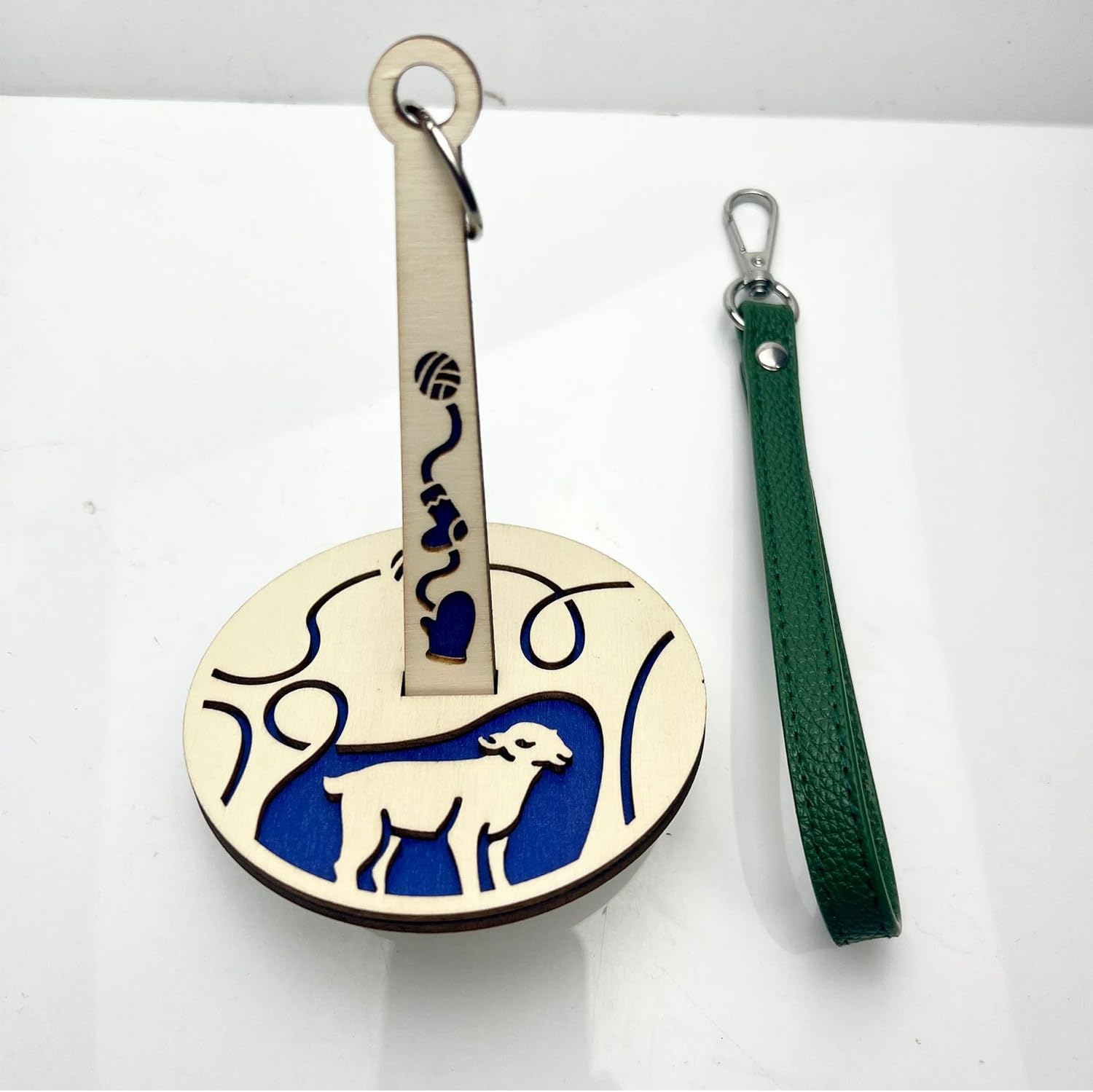 Taicols Portable Wrist Yarn Holder, 2 Pcs Mini Yarn Minder Prevents Yarn Tangling & Misalignment for Crocheting Yarn Storage Crochet Yarn Holder with Wrist Strap Wooden Yarn Organizer String Dispenser image number 3