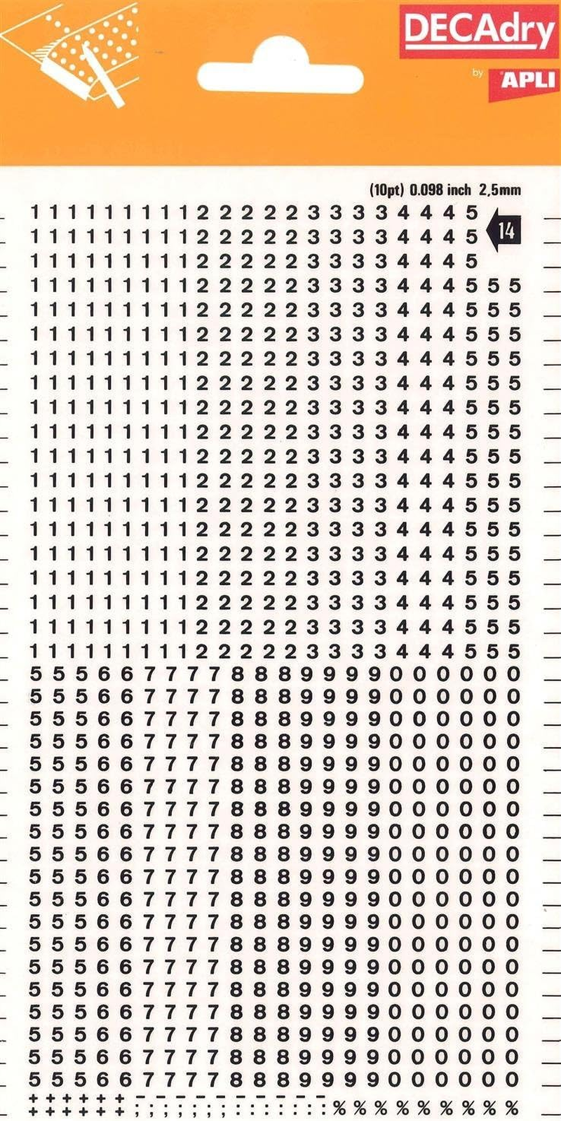 Transferable Letters and Numbers, Black, Numbers, 2.5 Mm, Black image number 7