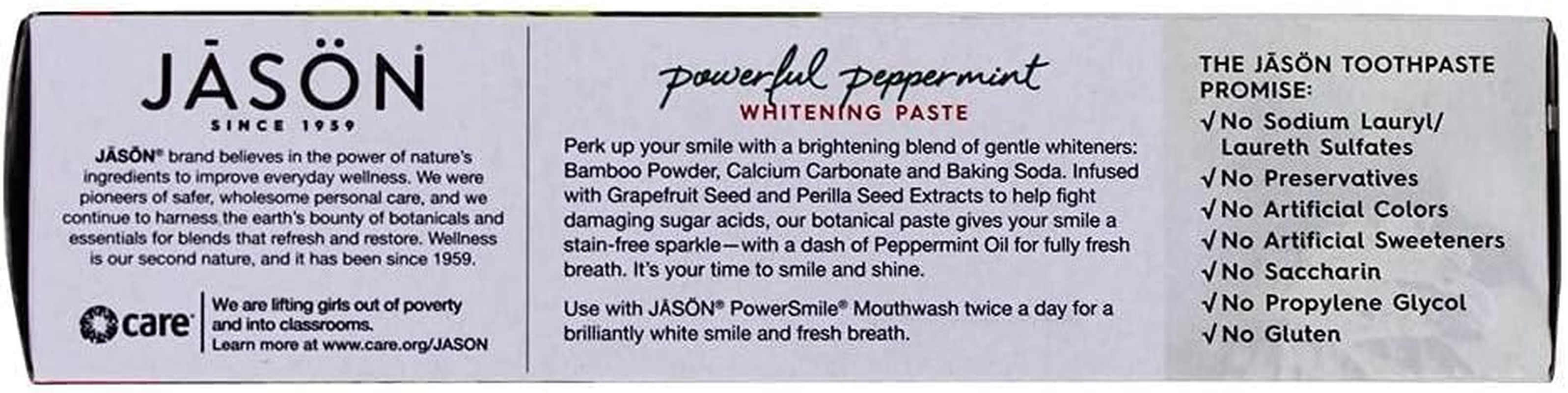 JASON Natural Products - Powersmile Fluoride Free Whitening Toothpaste Powerful Peppermint - 6 Oz. image number 4