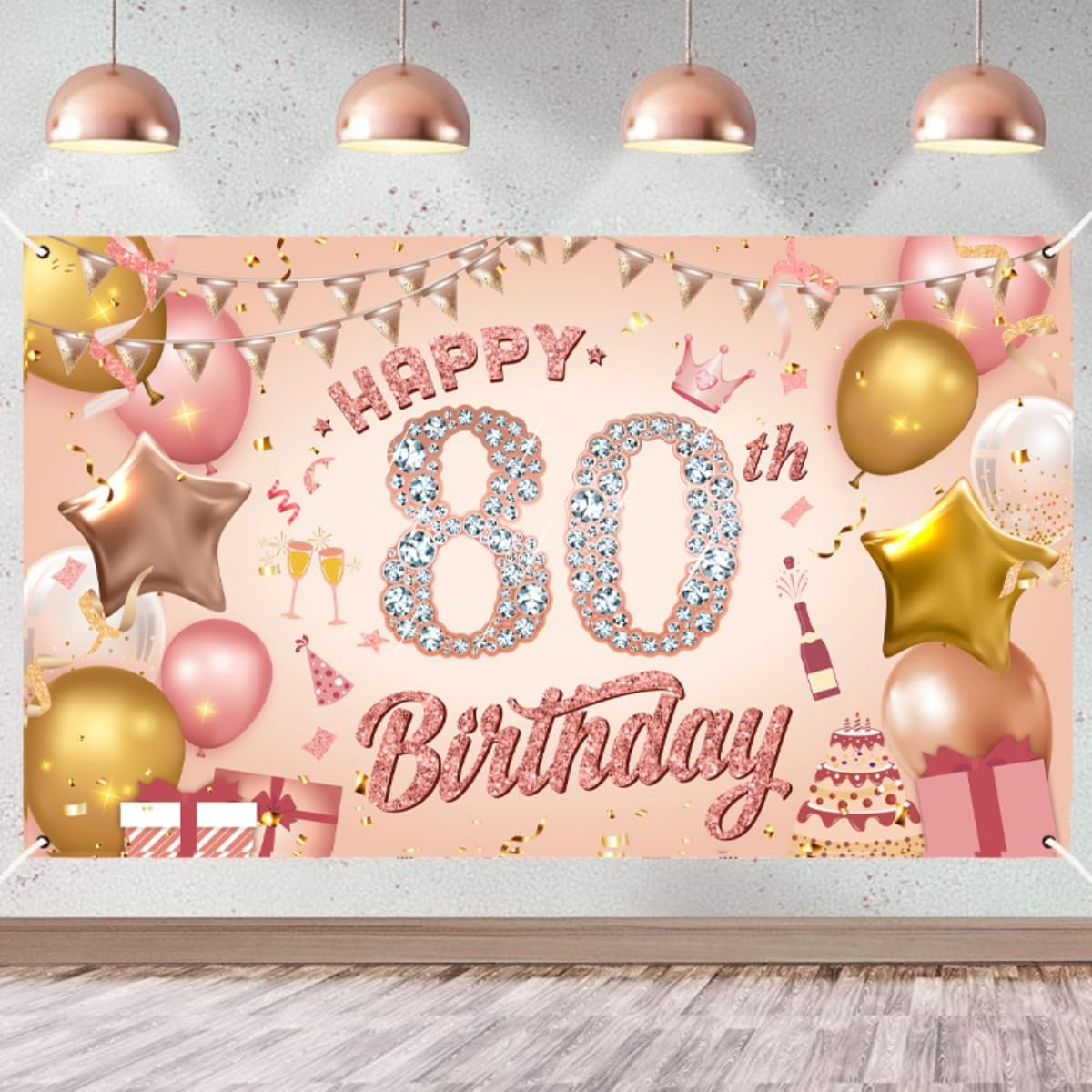 Costume Bay Happy Birthday Backdrop Banner 180 * 110 Cm Large Background Cloth Photo Party Large Decoration Sign for Birthday Party (Pink - 16Th, ONE)