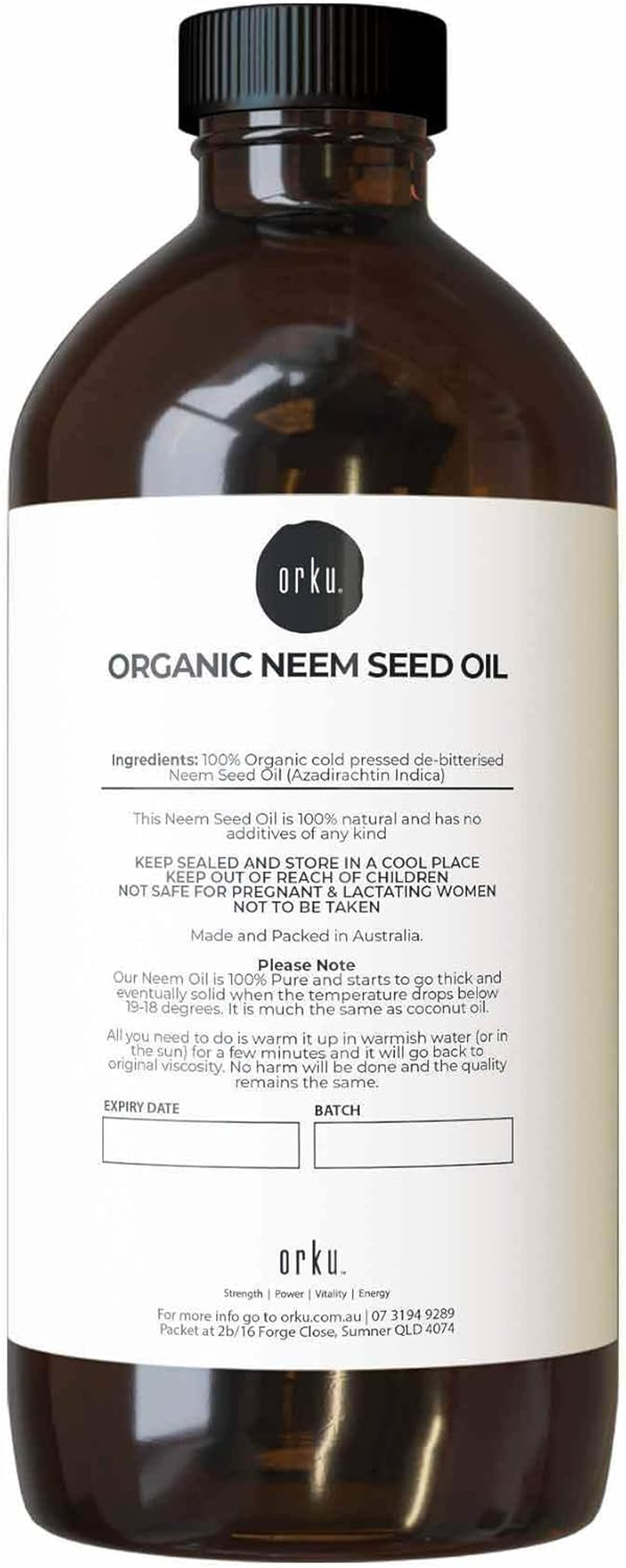 500Ml Neem Seed Oil - Pure Virgin Cold Pressed Azadirachtin Indica image number 1