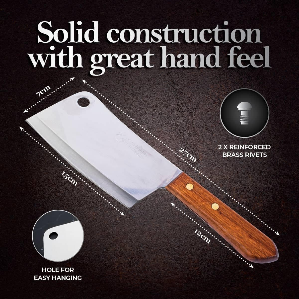 Kiwi No.830 Cleaver Knife with Wood Handle image number 5