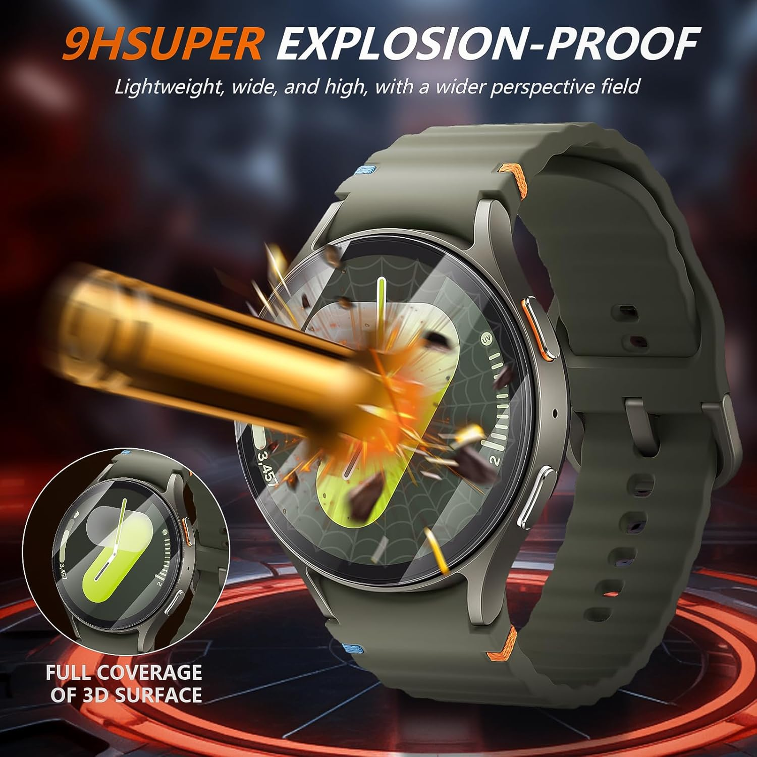 Diruite 4-Pack for Samsung Galaxy Watch 7/6/5/4 44Mm Screen Protector, [Perfectly Fit] 9H Hardness HD Clear Anti-Scratch Tempered Glass