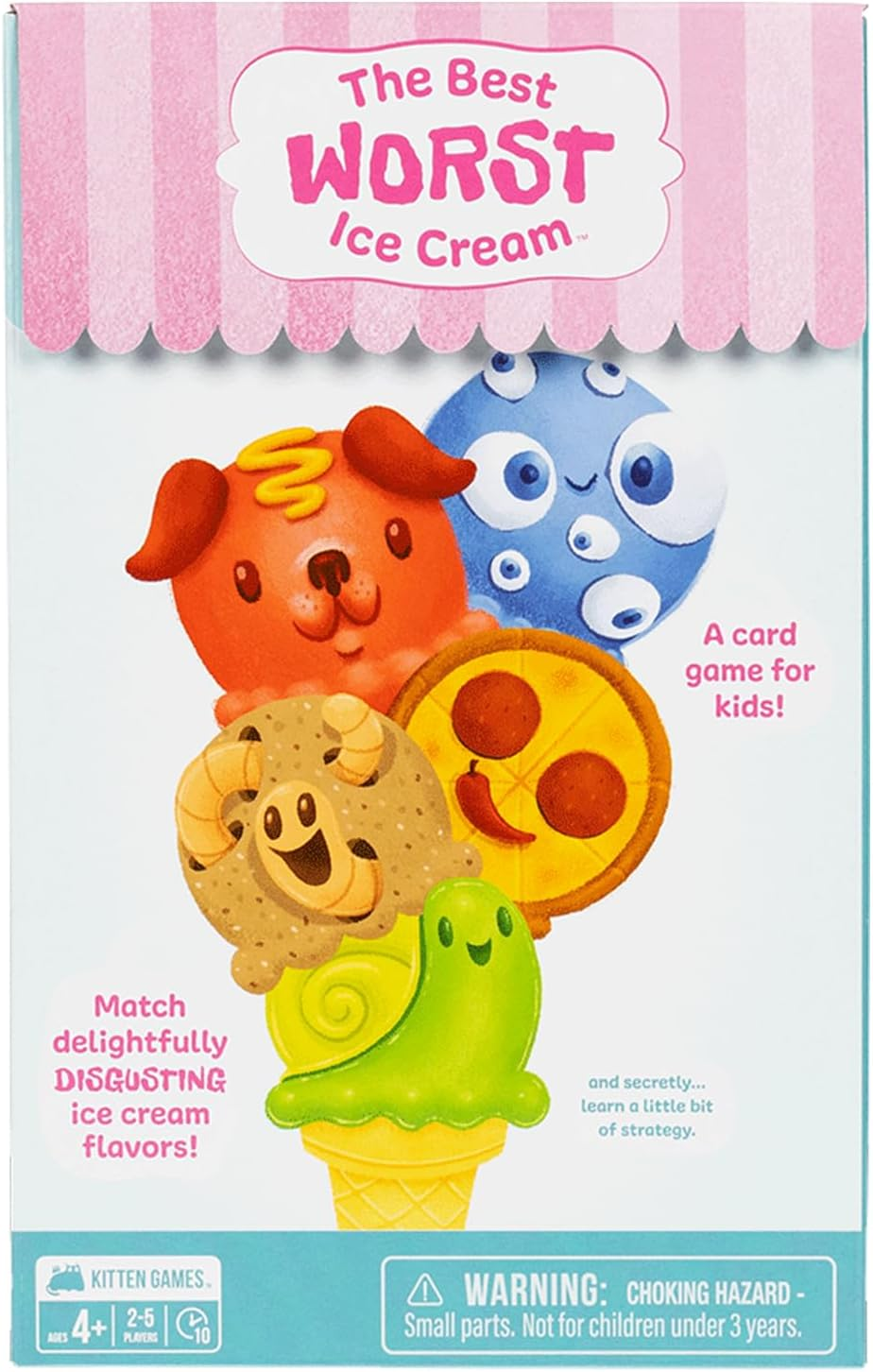 Exploding Kittens the Best Worst Ice Cream Strategic Card Game for Kids and Family - Illustrated Board Game for Kids - Funny Game with Hilarious and Strategic Gameplay image number 5