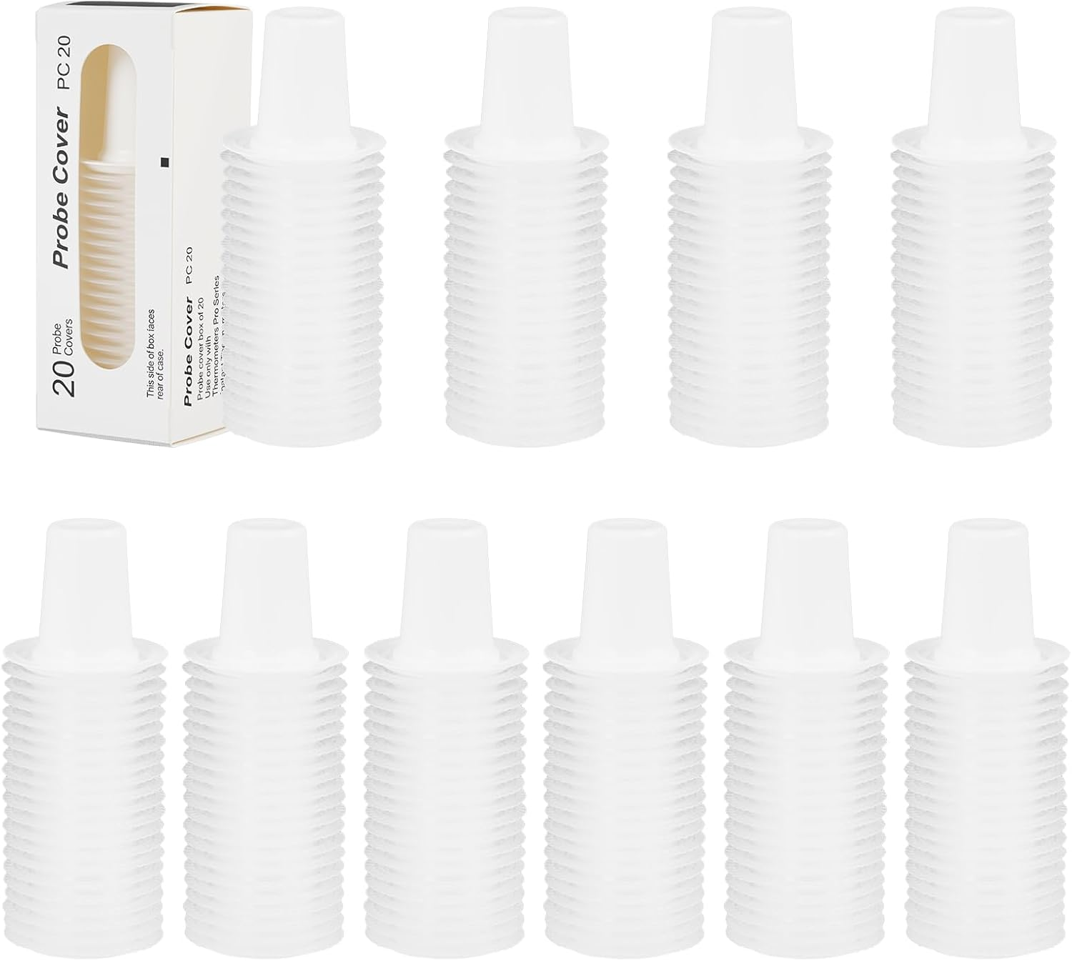 200 Pack Ear Thermometer Probe Covers Compatible with Braun Thermoscan, Replacement Lens Filters & Refill Caps for All Braun Thermometer Models, Hygienic Disposable Protective Covers BPA & Latex Free