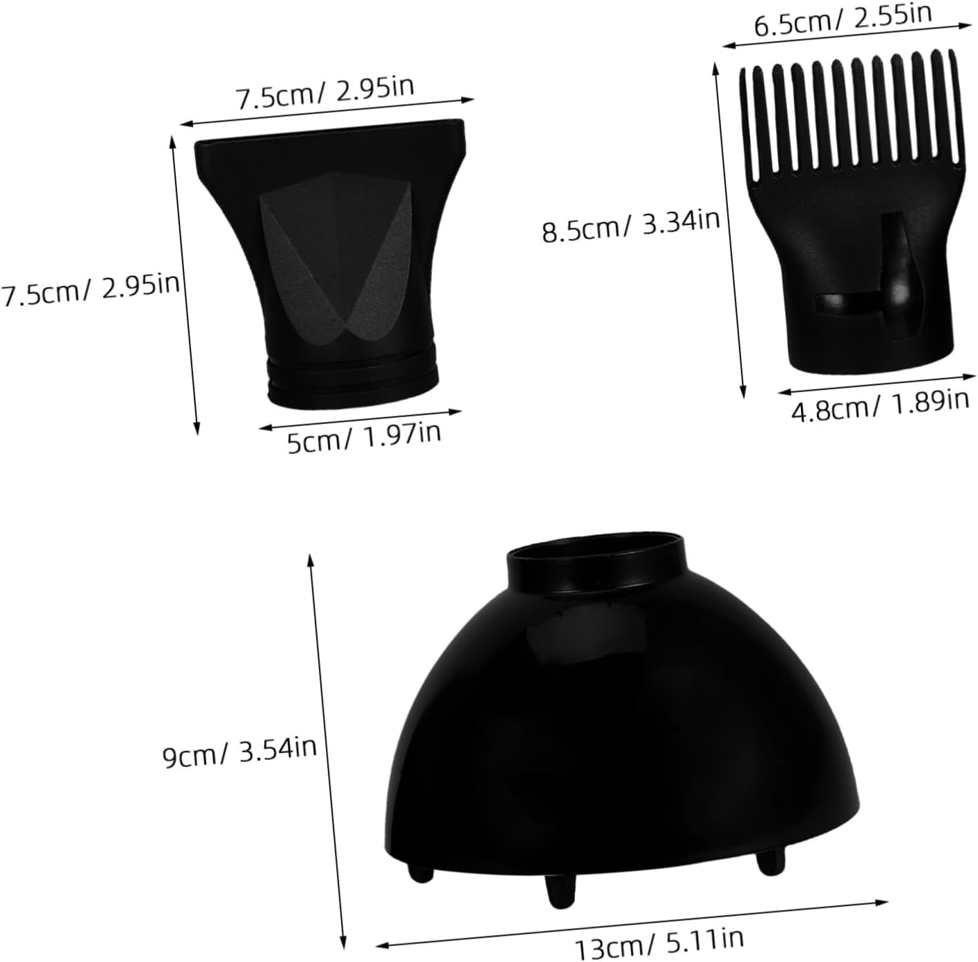 ABOOFAN Hair Dryer Accessories Kit Diffuser Nozzle Comb Nozzles for Hair Dryer image number 1