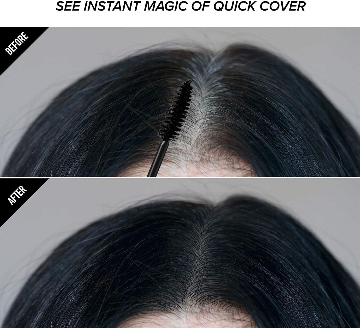 Kiss Quick Cover Grey Hair Touch Up, Root Touch Up, Moisturise and Shine, Brush Type & Stick Type Set (Jet Black) image number 4