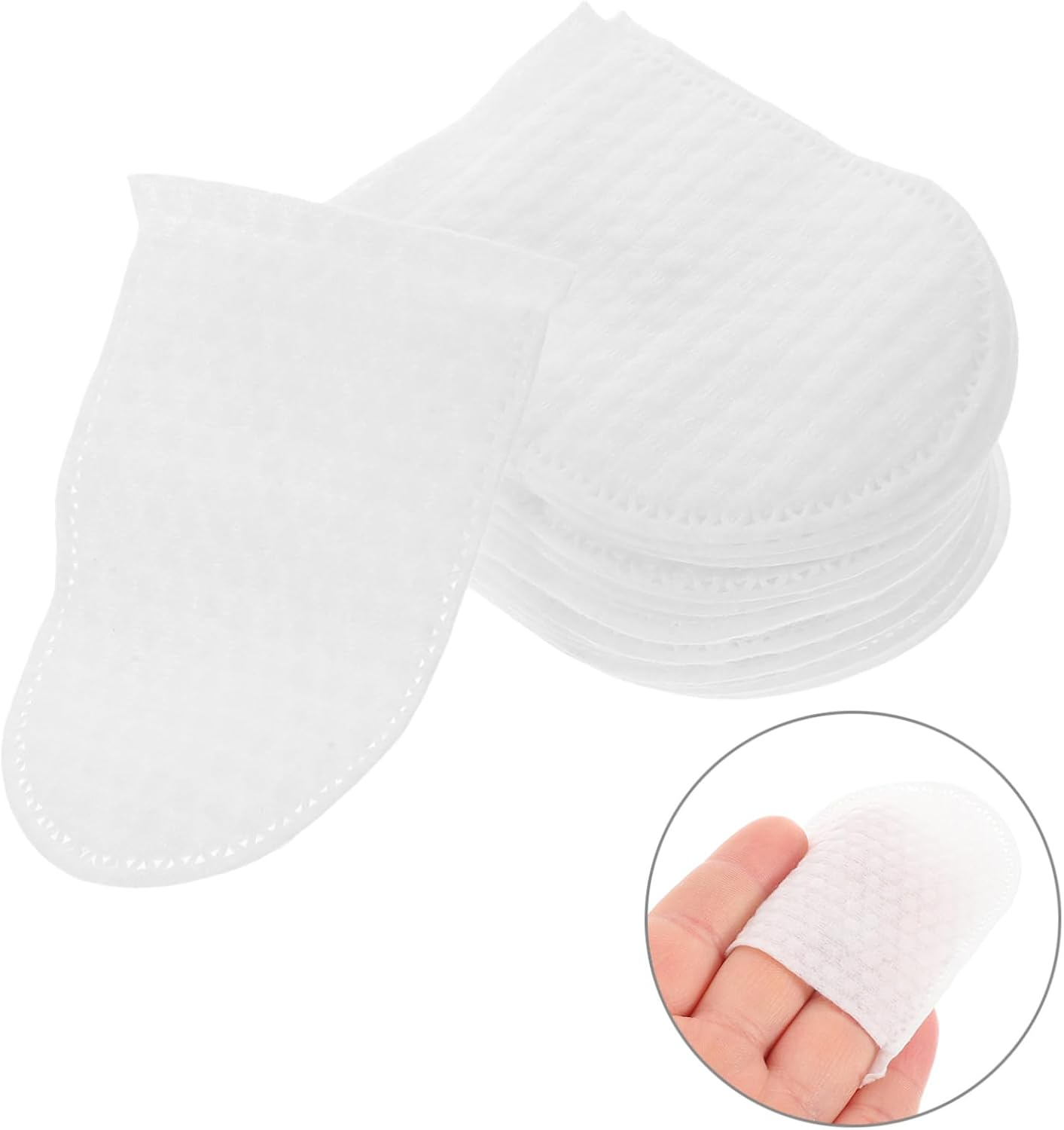 120Pcs Soft Cotton Rounds for Face Reusable Makeup Remover Pads U-Shaped Pocket for Travel image number 6