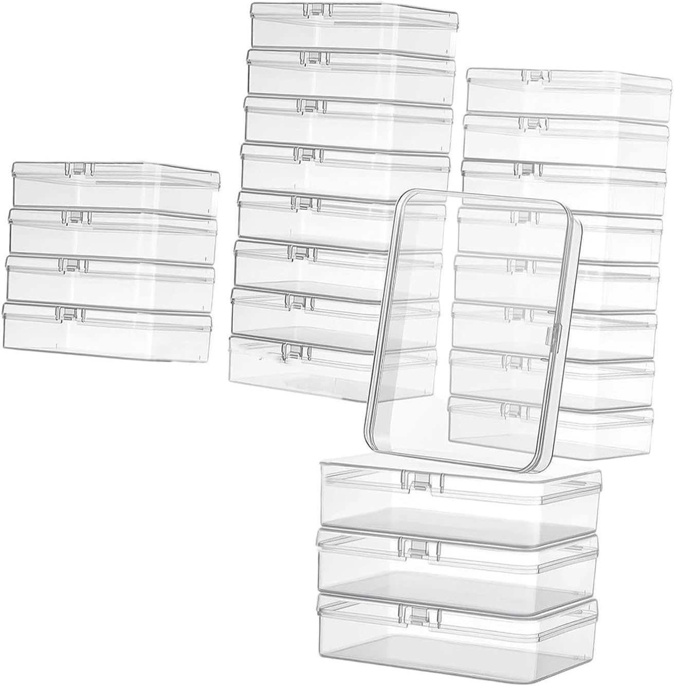 Qianly 24X Bead Storage Box Craft Organizer Crayon Box Stackable for Buttons Charms Hairbands image number 6