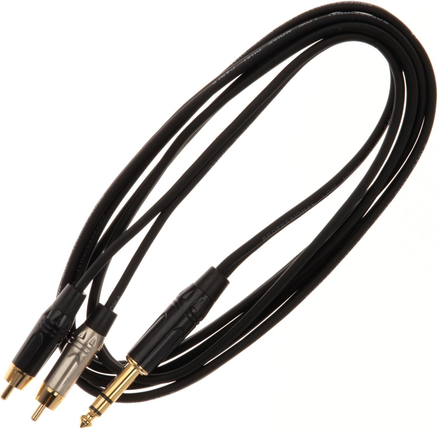 Quik LOK JUST/JS2RCA-2 | 2 RCA Male to 2 RCA Male Audio Adapter Cable | Length 2 M | JUST Series | Black | for Hi-Fi, Mixers, Home Studio, Recording, Stereo Systems image number 3