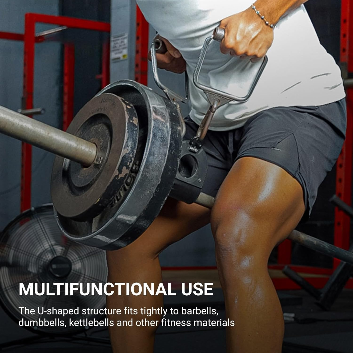 Ecogleam Barbell U-Shaped Clamp with T-Shape Handle Attachment for Loading Dumbbells on Barbells, Barbell Clip, Wall Lead Adapter, Turn Bars in Landmines, Gym Equipment, Weightlifting Hook, Dumbbell image number 4