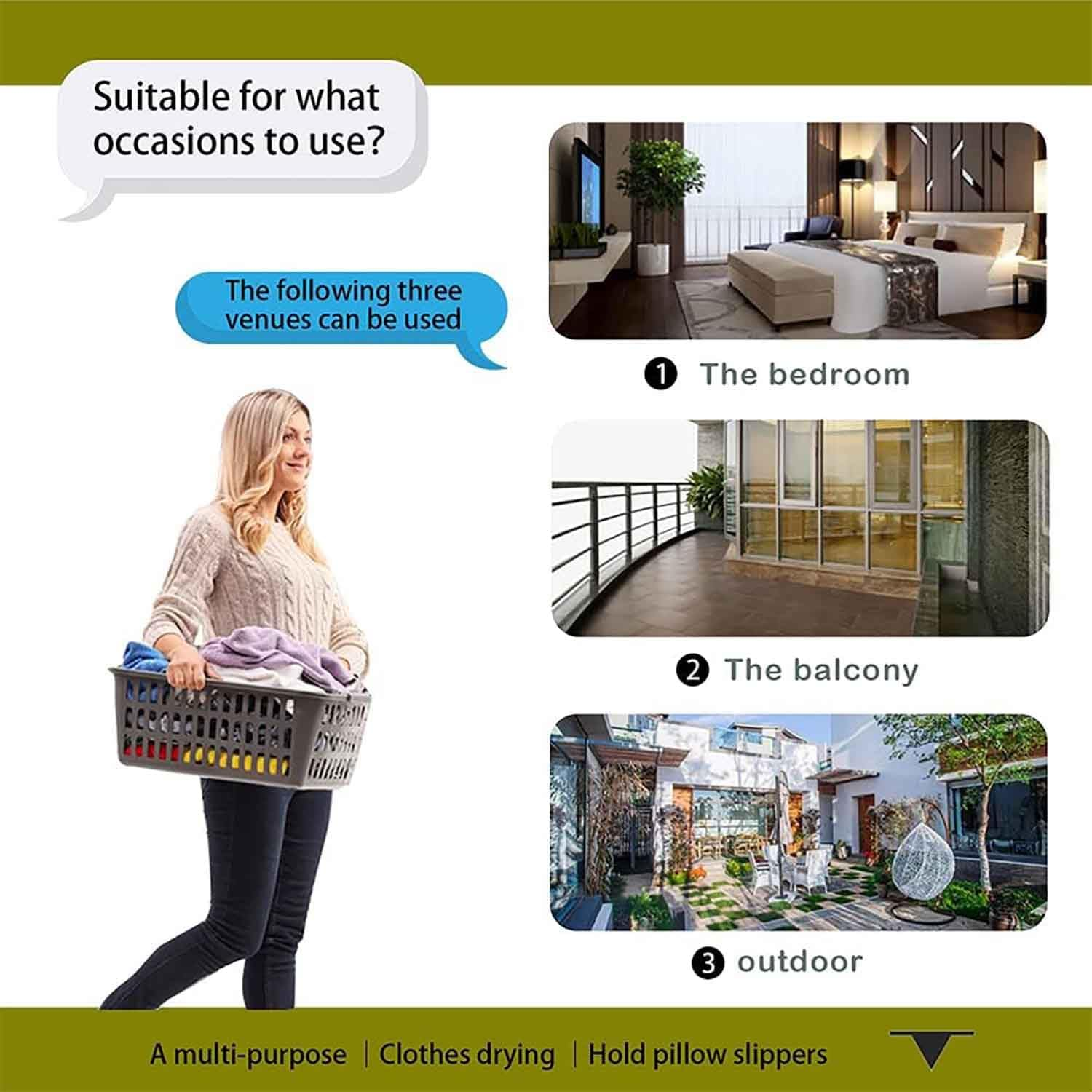 Yunking 79 Inches Clothes Drying Rack, Stainless Steel Garment Rack Adjustable and Foldable Space Saving Laundry Drying Rack for Indoor Outdoor with 20 Windproof Hooks image number 3