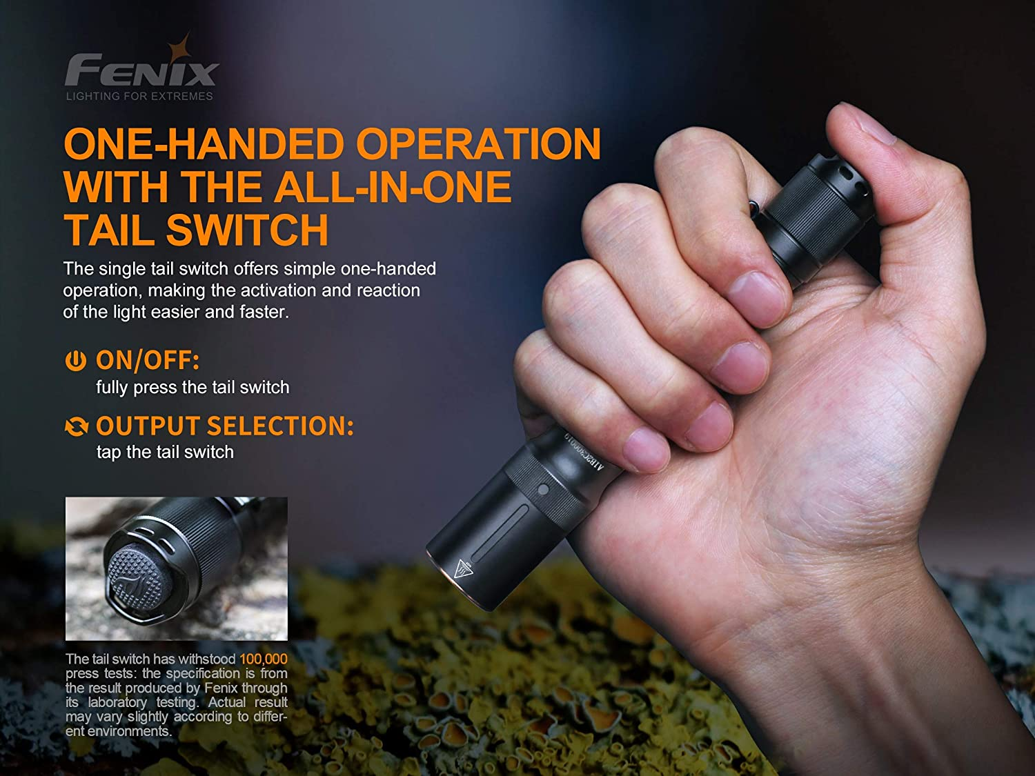 Fenix E20 V2.0 350 Lumen Led Torch with 126M Beam & 50000Hrs Lifespan &ndash; IP68 Waterproof Torch with Ultra Bright 4 Brightness Levels Tactical Flashlight Powered by AA Battery image number 2