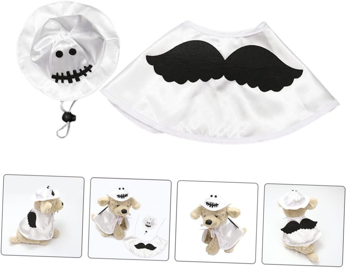 SUPVOX Pet Halloween Costume Cat Dog Cape Hat for Halloween Party Dress up Faux Fur Prop image number 6