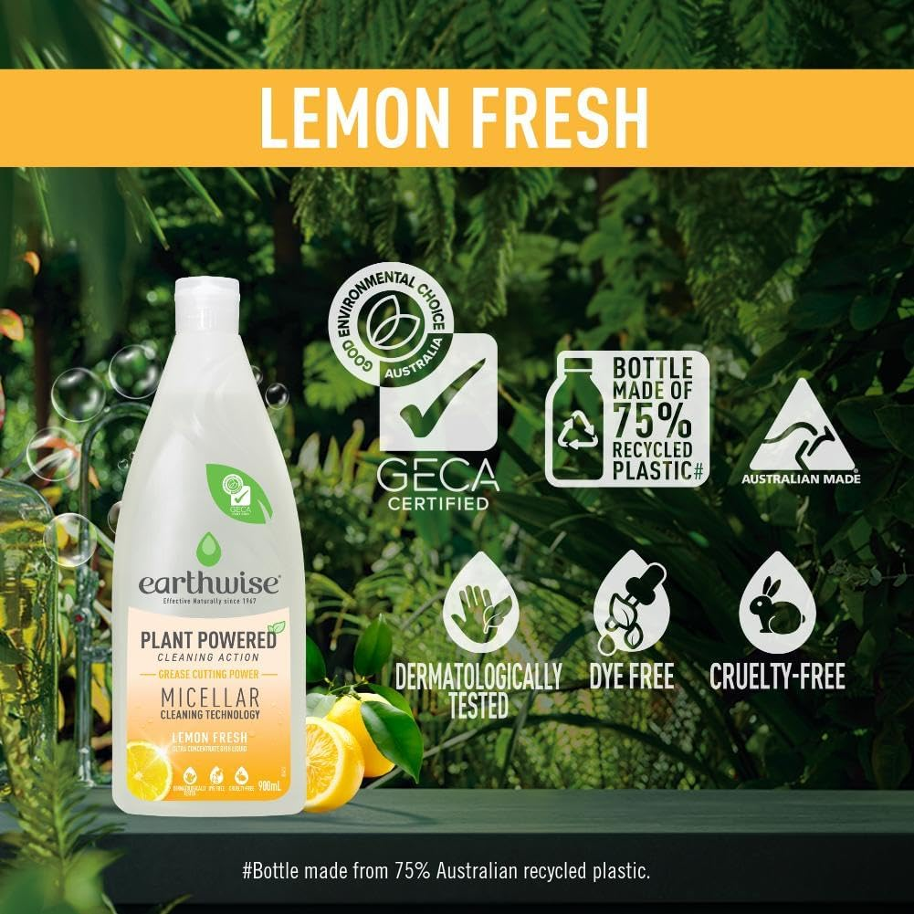Earthwise Plant Powered Lemon Fresh Dishwashing Liquid 900 Ml image number 3