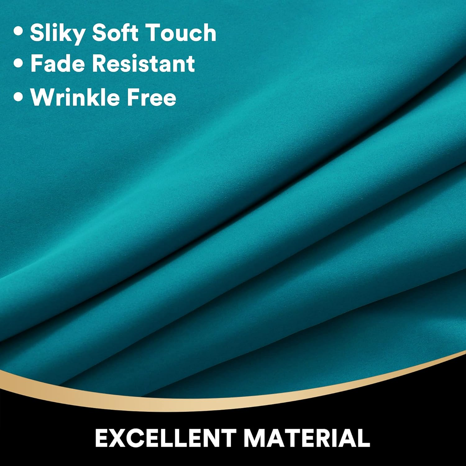 Princedeco Blackout Curtains Thermal Insulated & Warm Protecting,100% Light Blocking Grommet Window Drapes Eyelet Curtains for Bedroom & Living Room Set of 2 Panels W132Cm X D213Cm Turquoise Blue image number 4