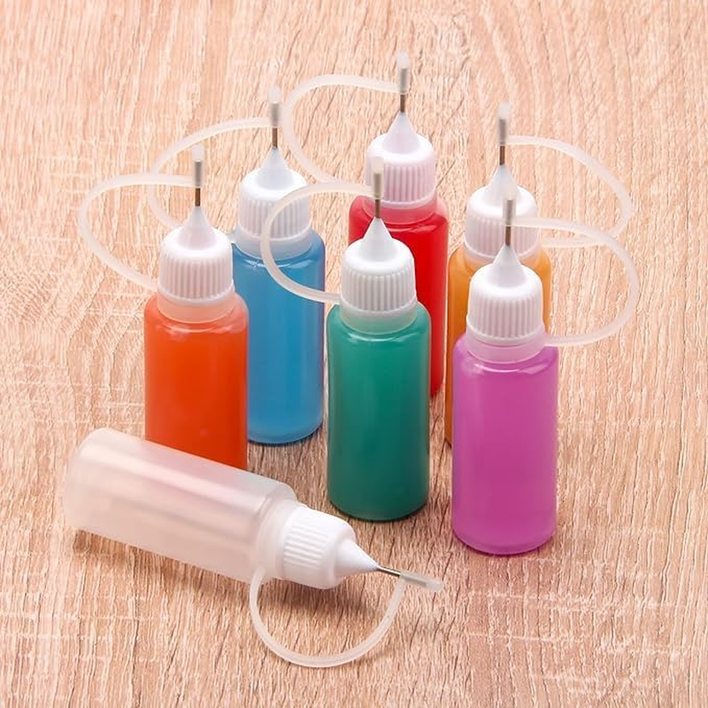 LALOCAPEYO Precision Tip Applicator Bottle, Glue Applicator Bottles, 15 PCS 10Ml Precision Tip Applicator Bottles with 3Plastic Funnels, for Acrylic Painting(Precision Tip Bottle) image number 5