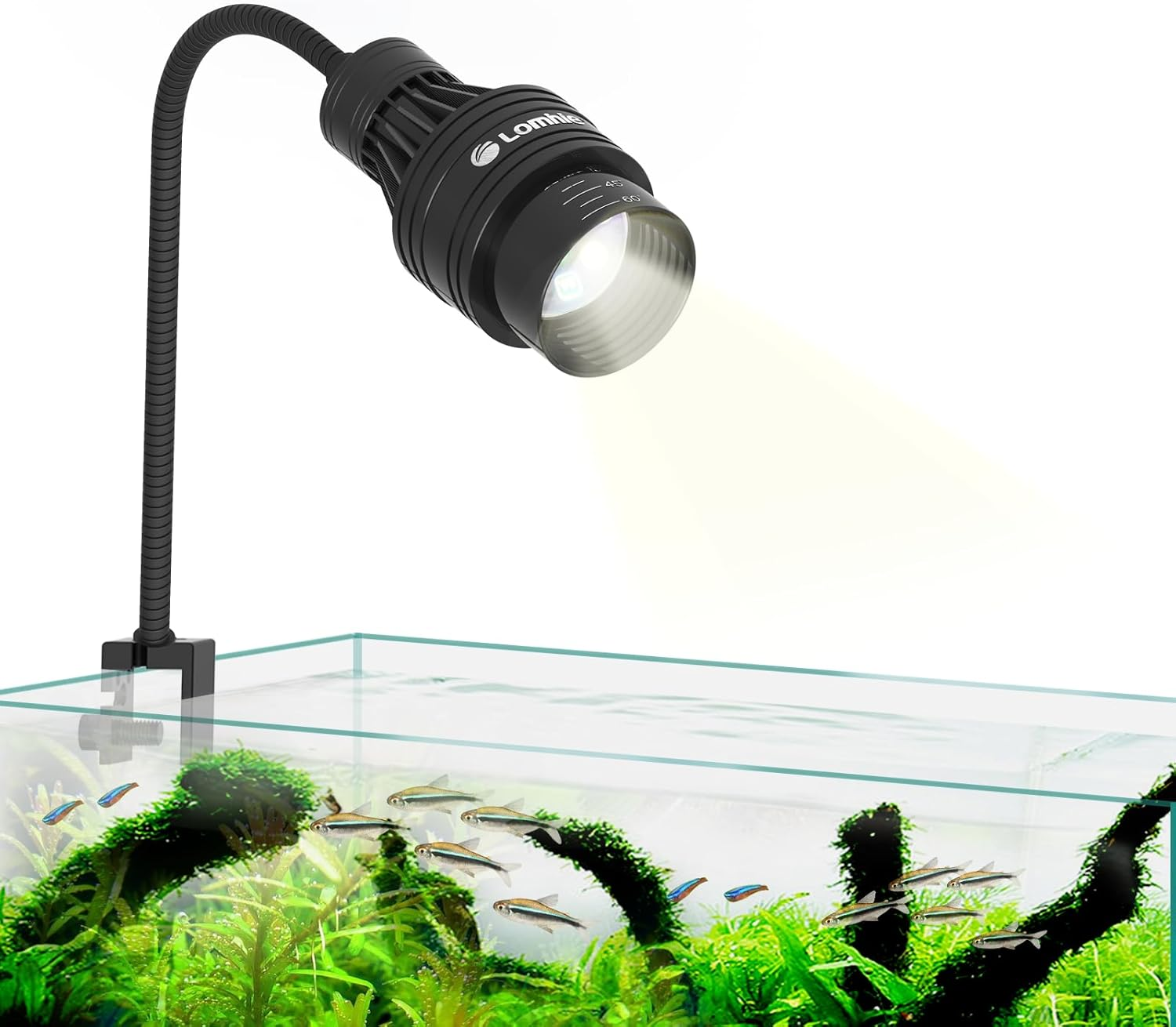 Lominie Aquarium Light Full Spectrum 15&deg;-60&deg; Adjustable Focus Aquarium Spotlight Zoom Light for Saltwater Freshwater Fish Tank image number 4