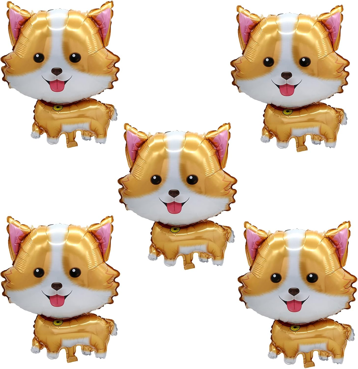 5Pcs Pet Dog Balloons Cute Corgi Foil Mylar Balloons for Birthday Baby Shower Lets Pawty Themed Pet Party Decoration Supplies image number 1