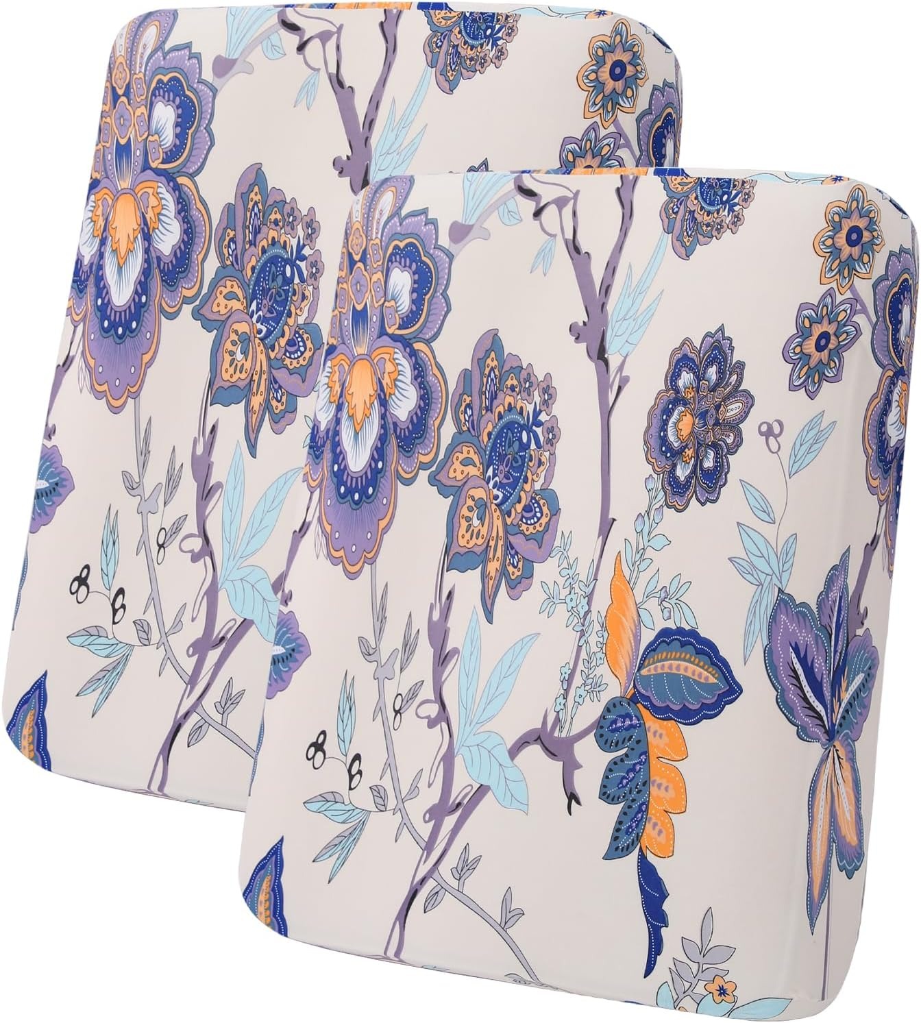 Hyha Printed Couch Cushion Covers, Floral Sofa Covers Washable for Cushion Couch, Stretch Pattern Outdoor Cushion Covers for Patio Furniture with Elastic Bottom(Back Cover L, Vintage Flower)