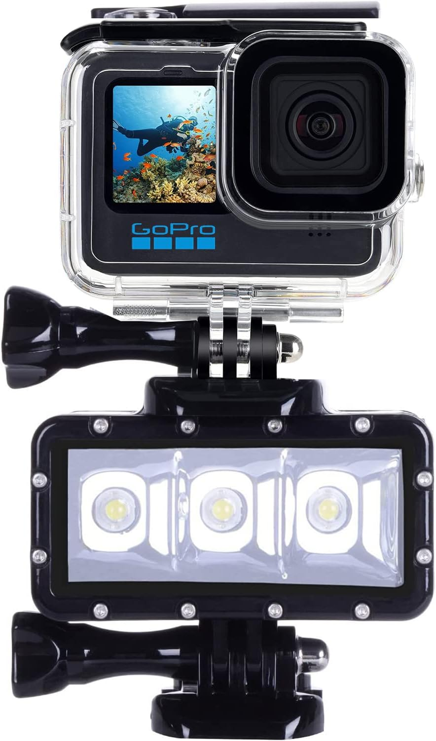 Suptig Diving Light High Power Dimmable Waterproof LED Video Light Fill Night Light Diving Underwater Light for Gopro Hero 12/11/10/9/8/7/6/5/4/3/3+/Hero Session/Akaso/Dji Osmo Waterproof 147Ft(45M) image number 5