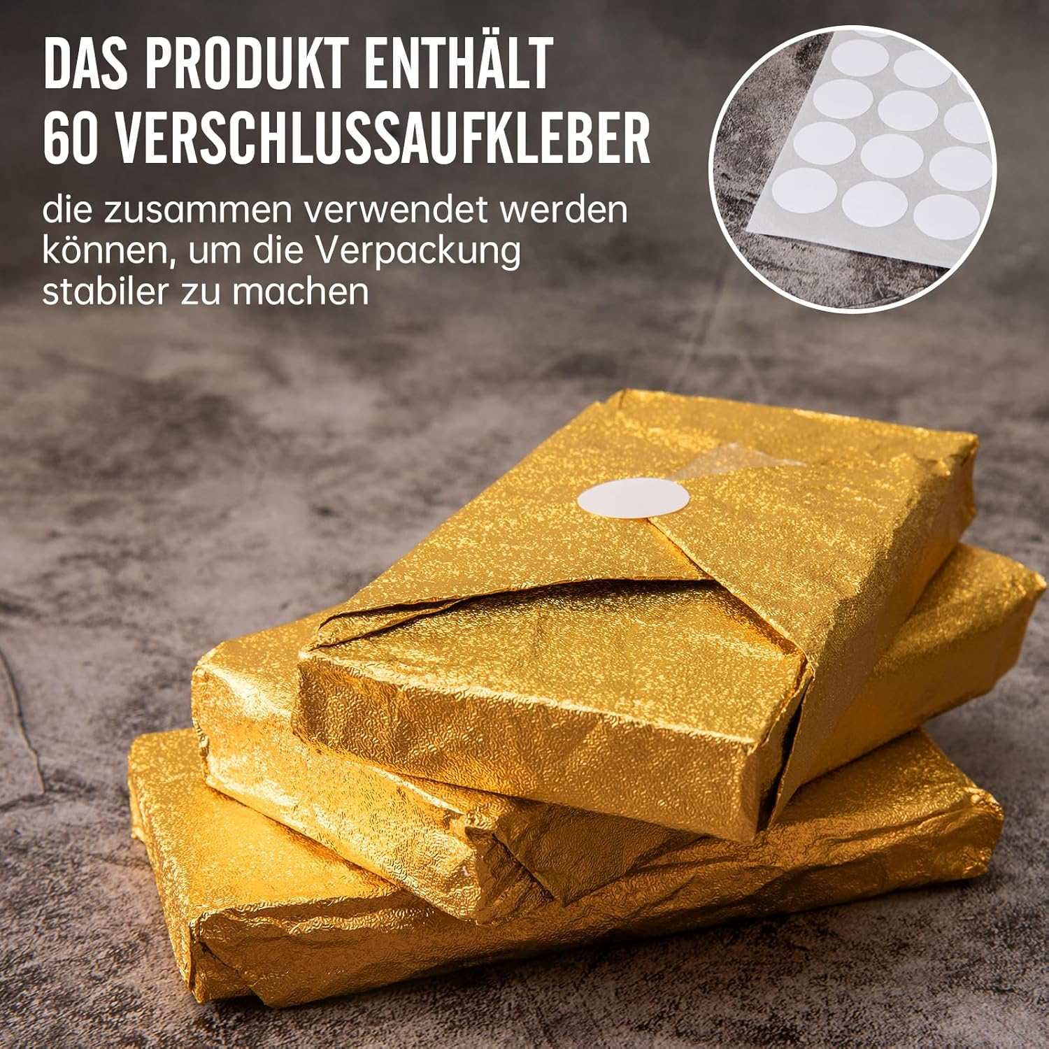 Pack of 50 Golden Aluminium Foil Paper Wrappers, Dubai Chocolate Packaging, 30 X 30 Cm, Sealing Stickers, Candy Packaging, Can Be Used for Packaging, Packaging, Decoration, DIY - Handmade image number 4