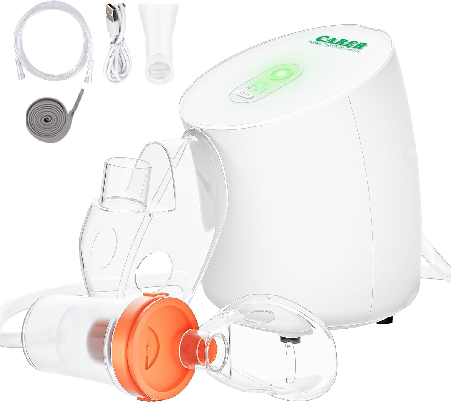 CARER SPARK Nebulizer Inhaler, Portable Rechargeable Nebulizer Adjustable Speed Suitable for Cough/Rhinitis/Bronchitis/Fever/Asthma/Seasonal Flu image number 1