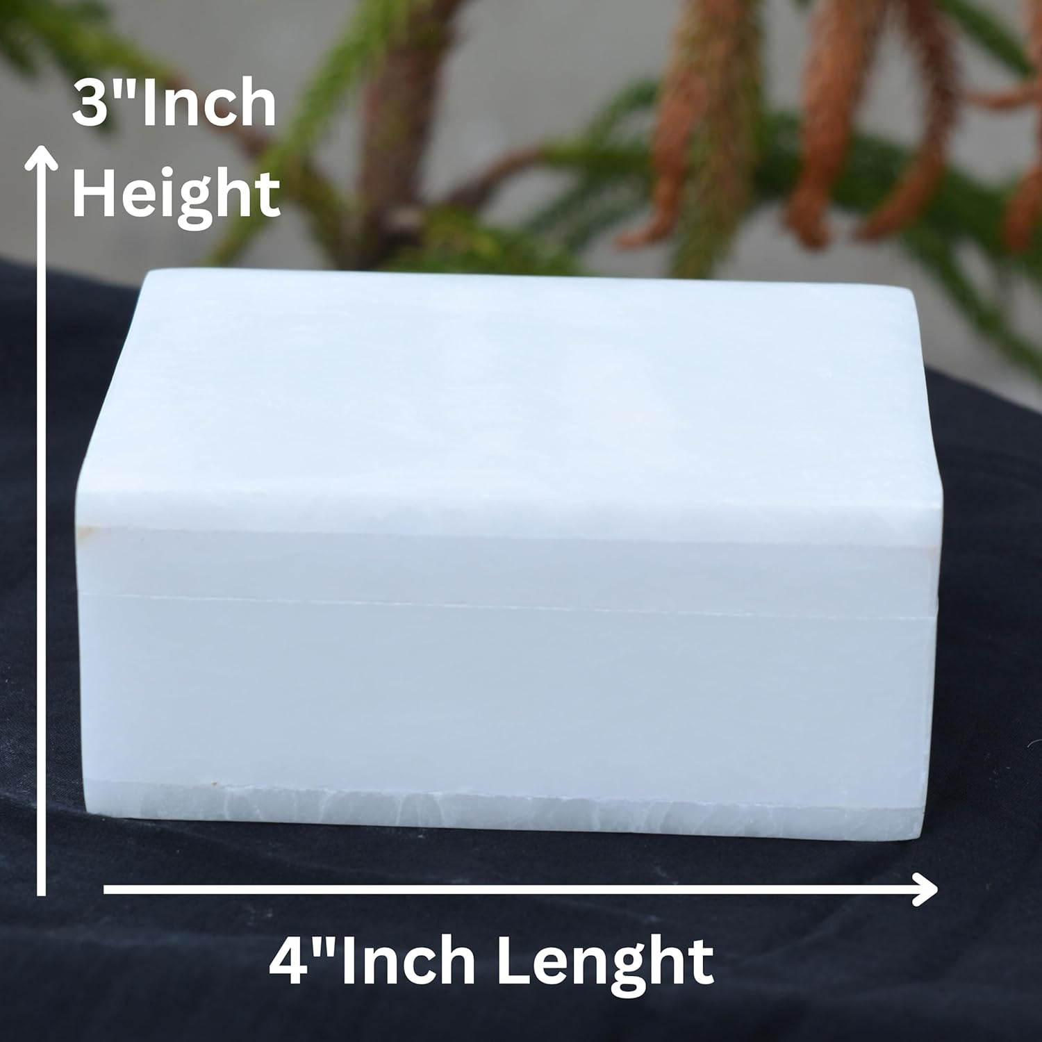 Marble Gift Box - White, Classic, Jewelry Box - 4X3" Inch, Rectangular, Luxury Stone Box