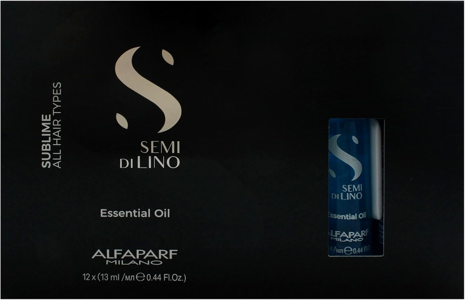 Alfaparf Milano Semi Di Lino Sublime Essential Oil - Enriched with Flaxseed Extract and Fatty Acids - Citrus Floral Fragrance - 12 X 0.44 Oz