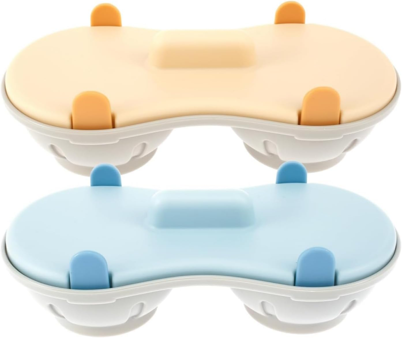 Egg Poacher Microwavable, Microwave Egg Cooker, Breakfast Double Row Egg Cooker, Heat Resistant Egg Maker Poached Egg Steamer Kitchen Gadget (Orange+Blue)