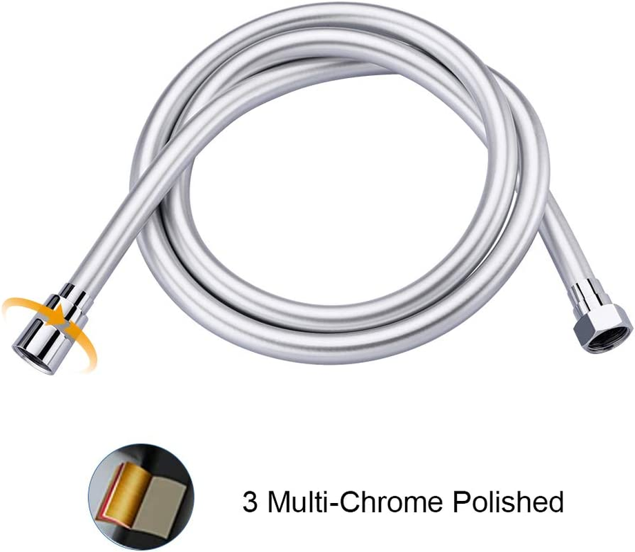 GRIFEMA COMPLENTOS-G852 Shower Hose, Corrosion Protection and Twist-Proof with Anti-Kink Protection in PVC Look (150 Cm) Extremely Flexible Shower Hose, Silver image number 3