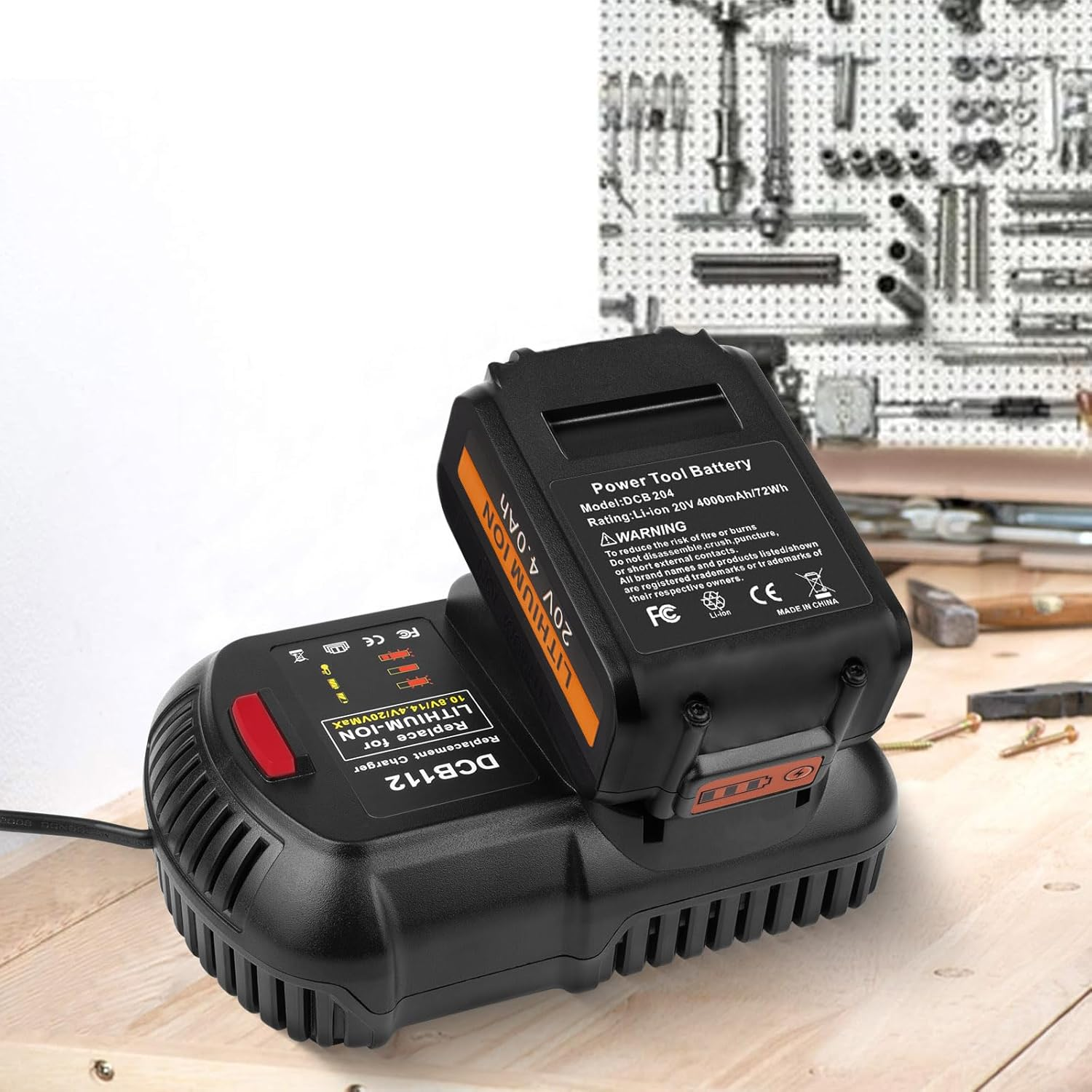 Lithium-Ion Battery 4000Mah Replacement for Dewalt 20V XR DCB200 DCB205 DCB184 DCB182 DCB200 DCB180 Cordless Drill Tool Batteries Pack image number 1