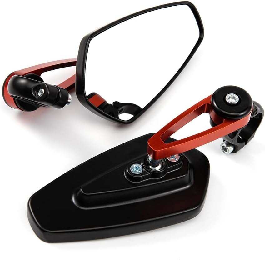 7/8" 22Mm Bar End Rear Mirrors Motorcycle Accessories Motorbike Scooters Rearview Mirror Side View Mirrors Moto for Cafe Racer Wide Angle Blind Spot Free Motorcycle Rearview Mirror - 1 Black image number 4