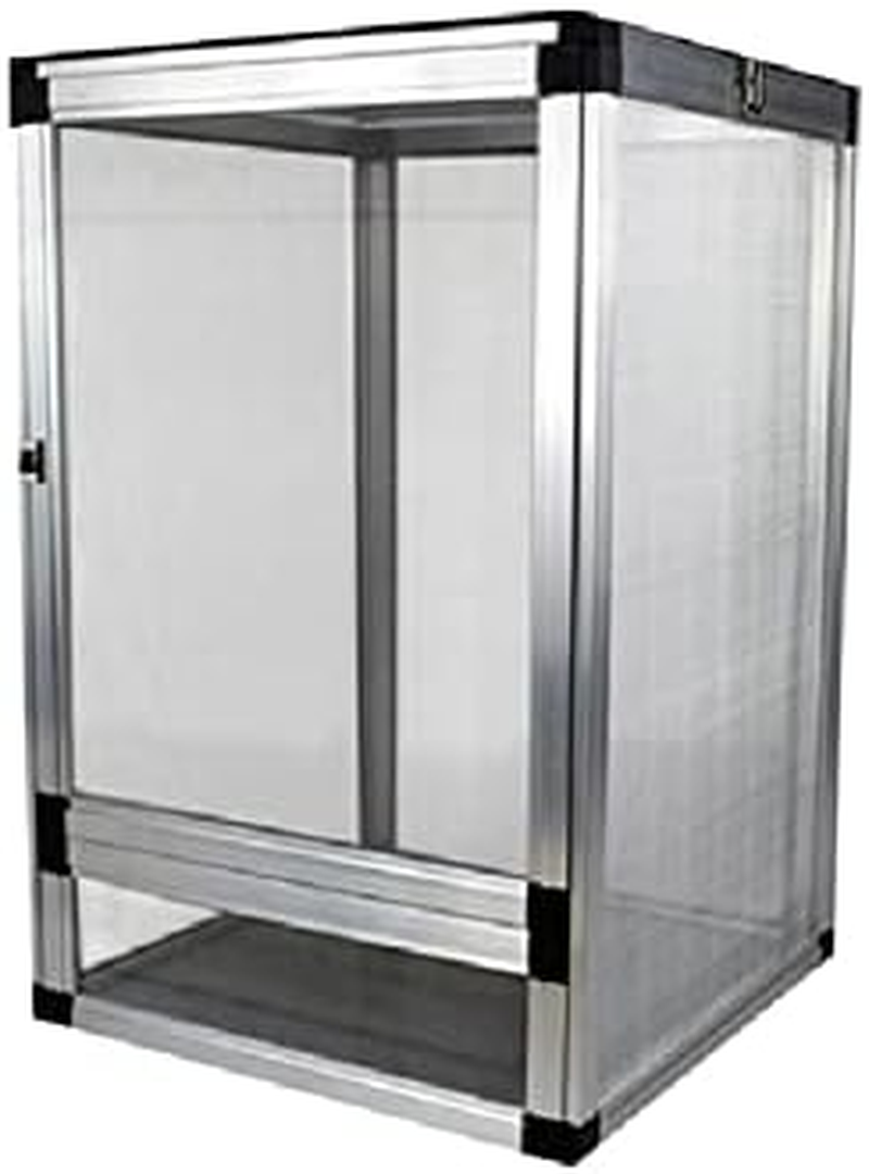 Aluminum Screen Cage Reptile Feeding Terrarium for Lizard and Snake (Silver, L) image number 4